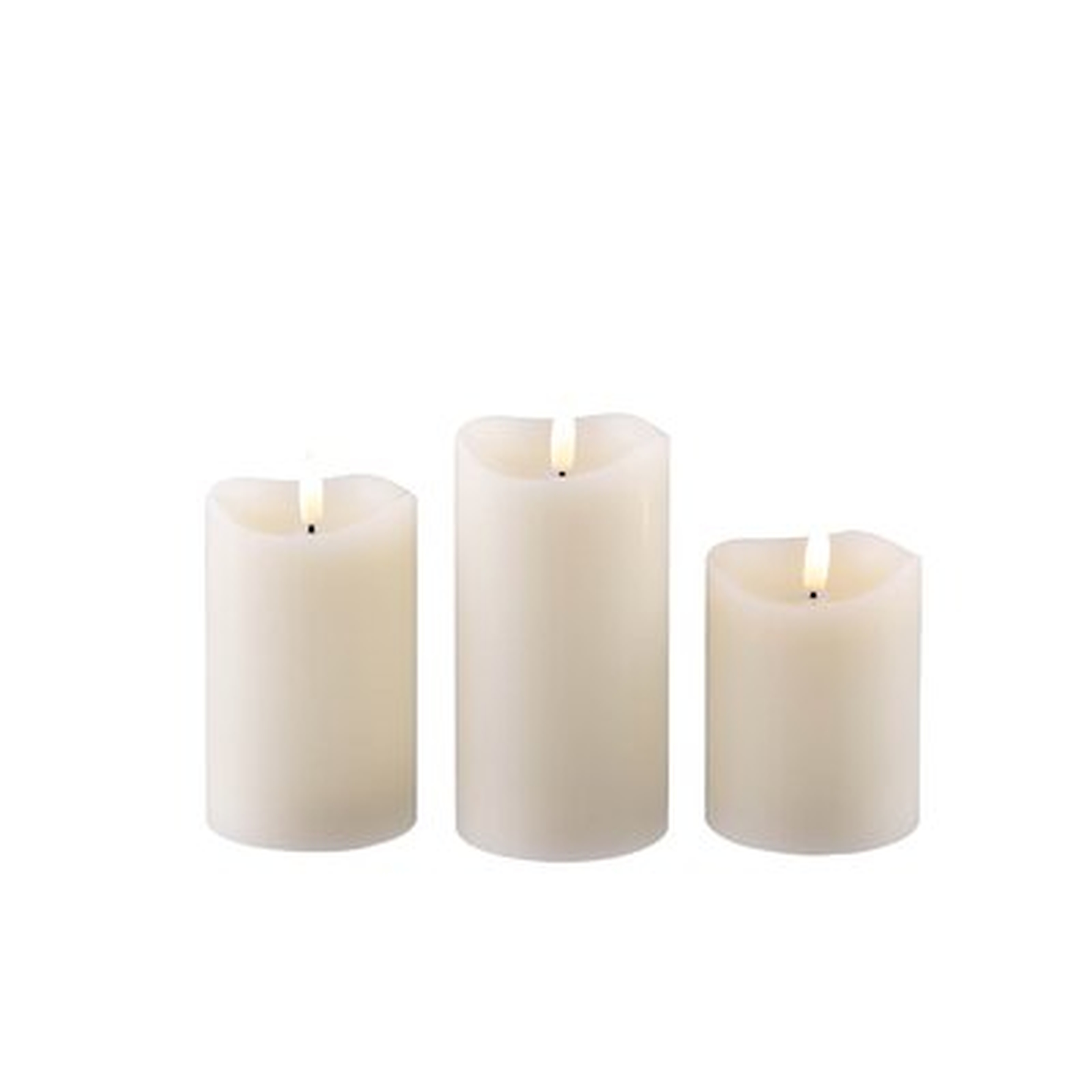 Ivory Pillar LED Candle Set - Wayfair