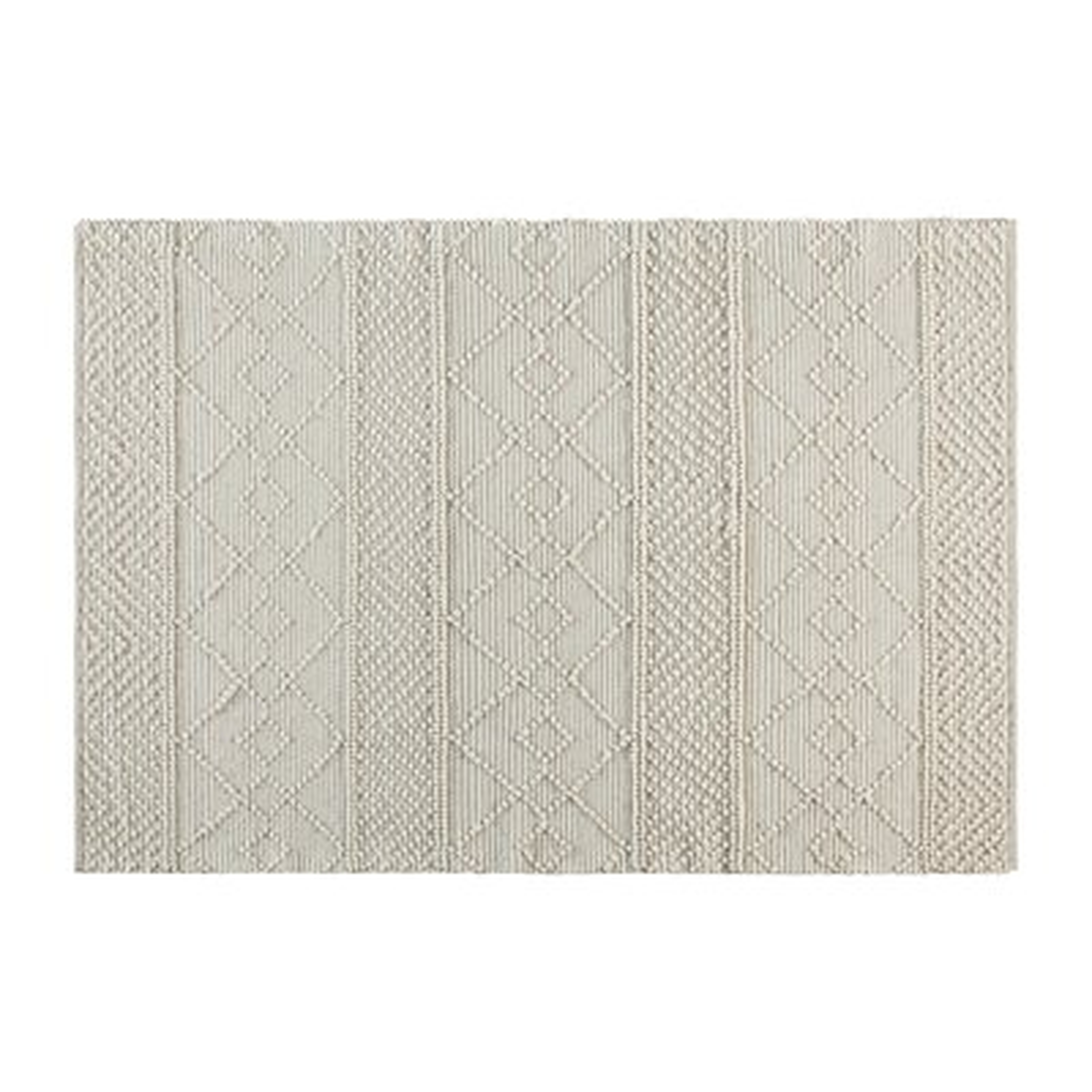5' X 7' Ivory Geometric Design Handwoven Area Rug - Wool/Polyester/Cottonblend - Wayfair