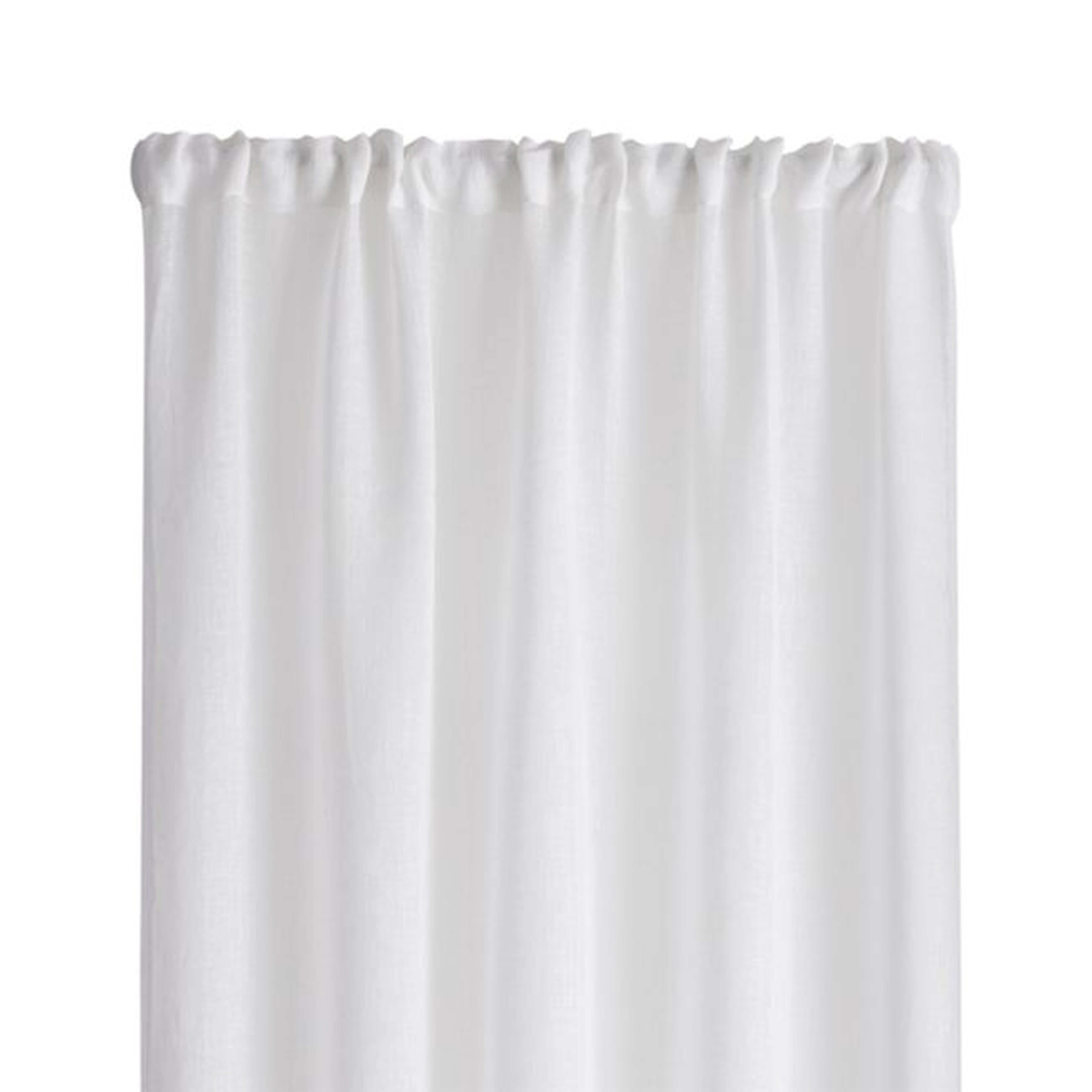 Linen Sheer 52"x96" White Curtain Panel - Crate and Barrel