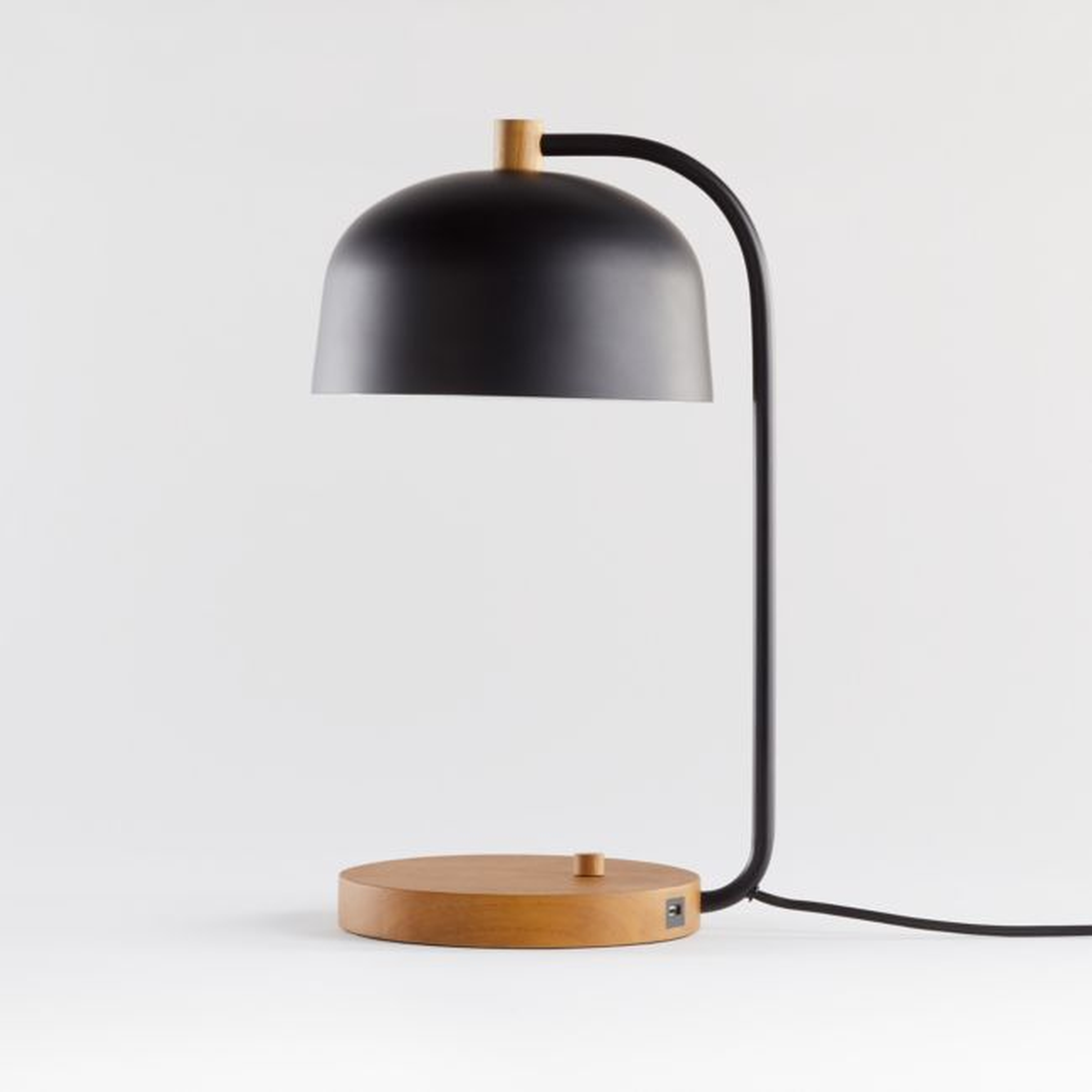 Lex Black Dome USB Desk Lamp - Crate and Barrel