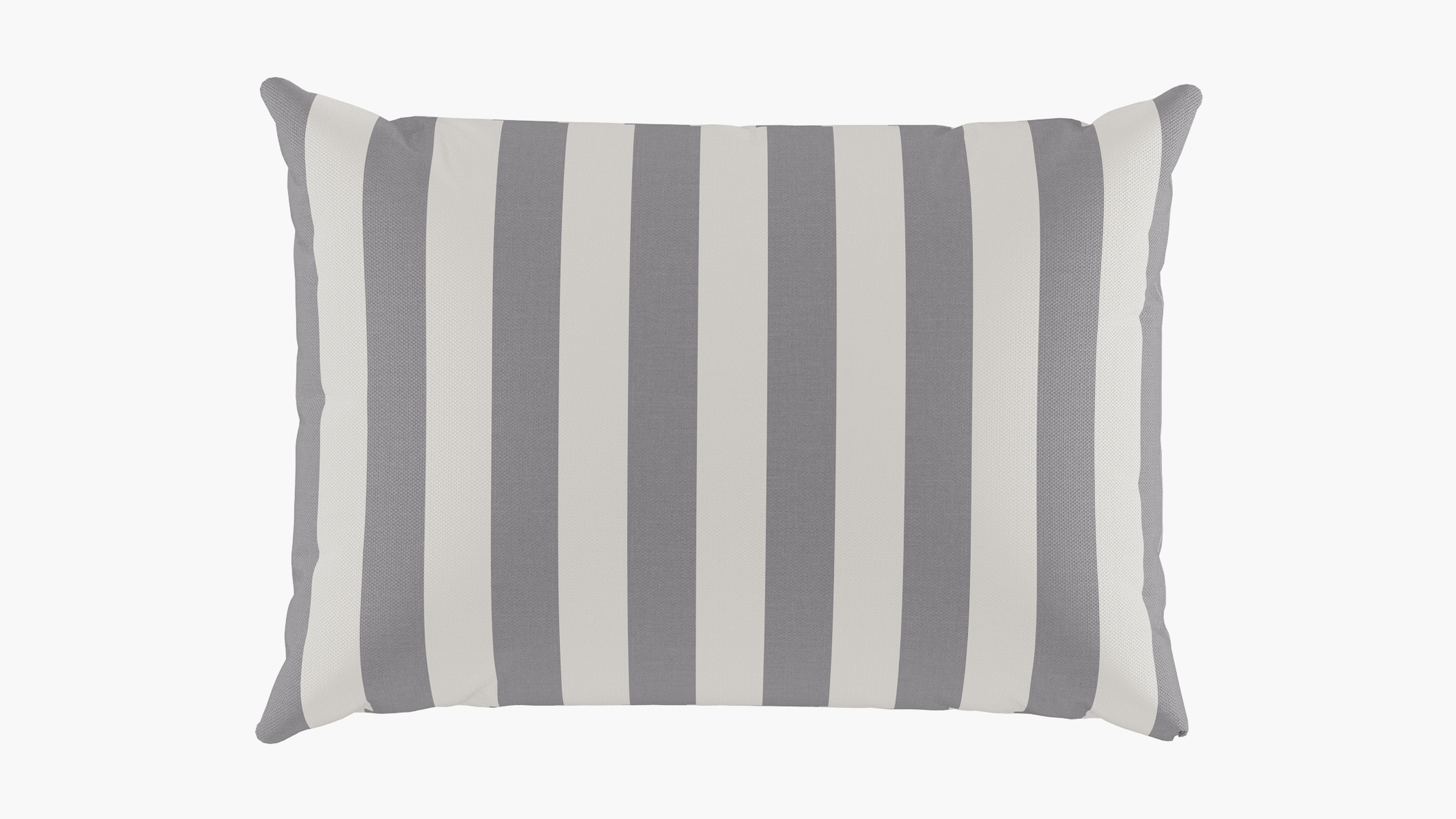 Outdoor 14" x 20" Lumbar Pillow, Charcoal Cabana Stripe, 14" x 20" - The Inside