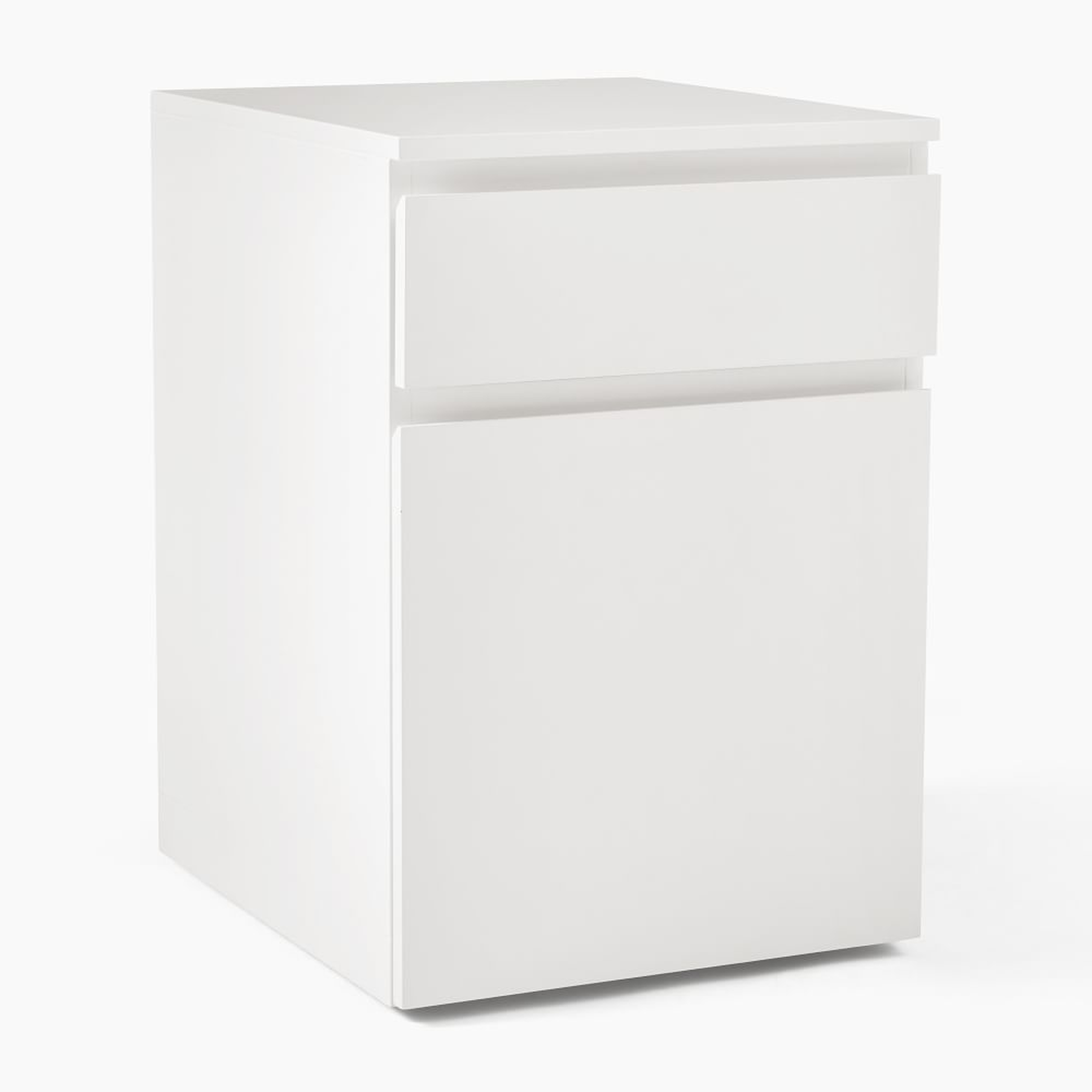 Parsons Rolling File Cabinet, White - West Elm