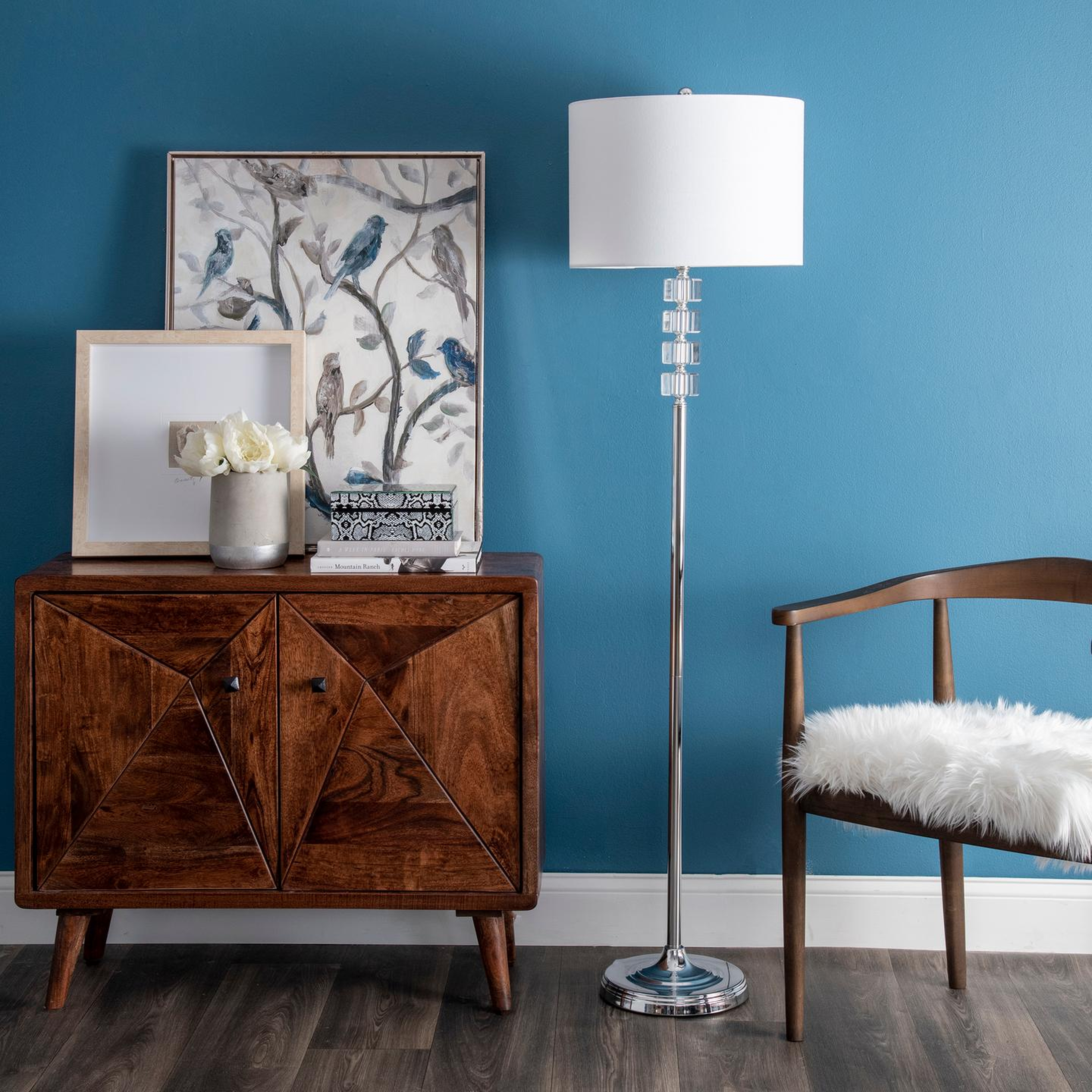 Cameron 62" Crystal Floor Lamp - nuloom