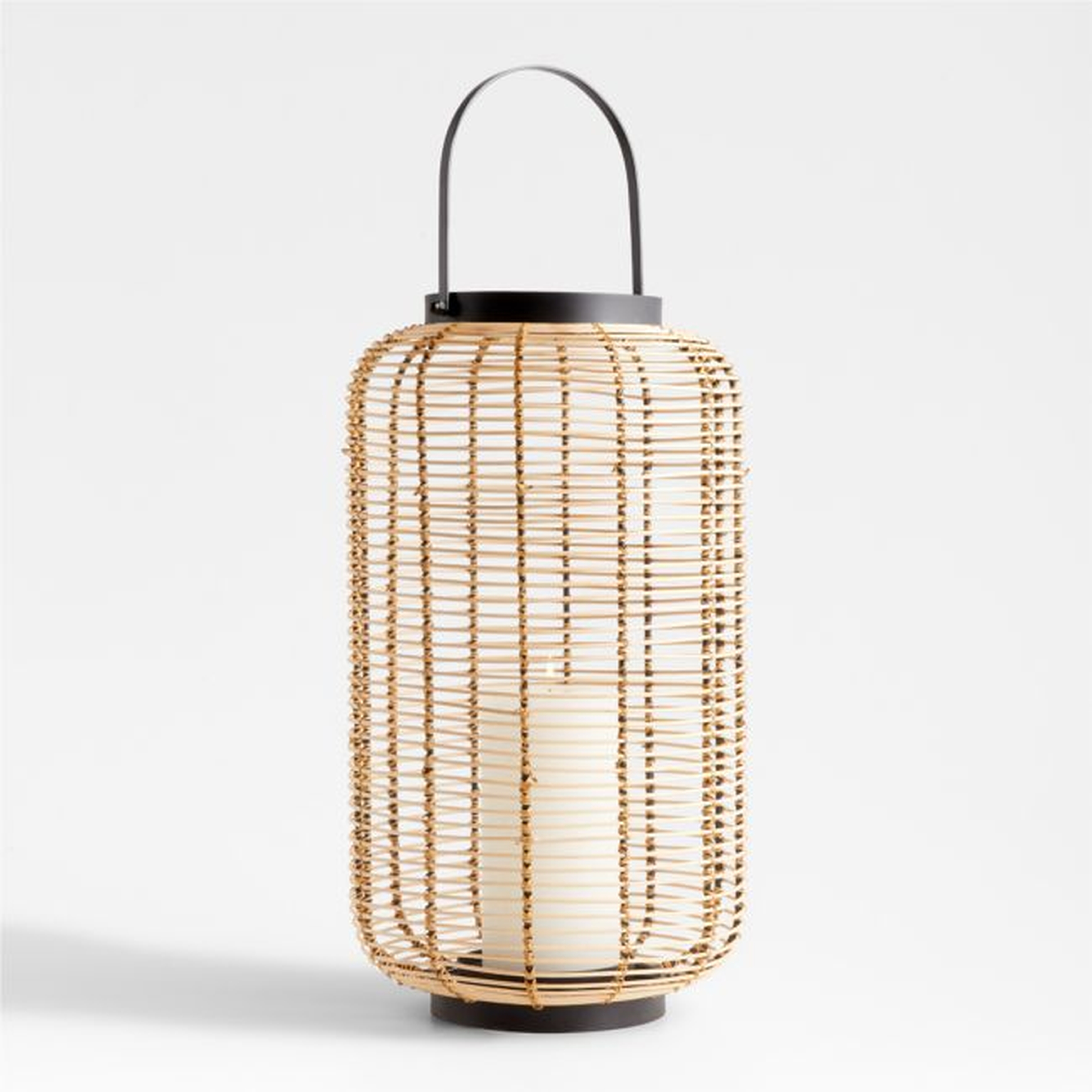 Brigton Rattan Outdoor Lantern 23" - Crate and Barrel