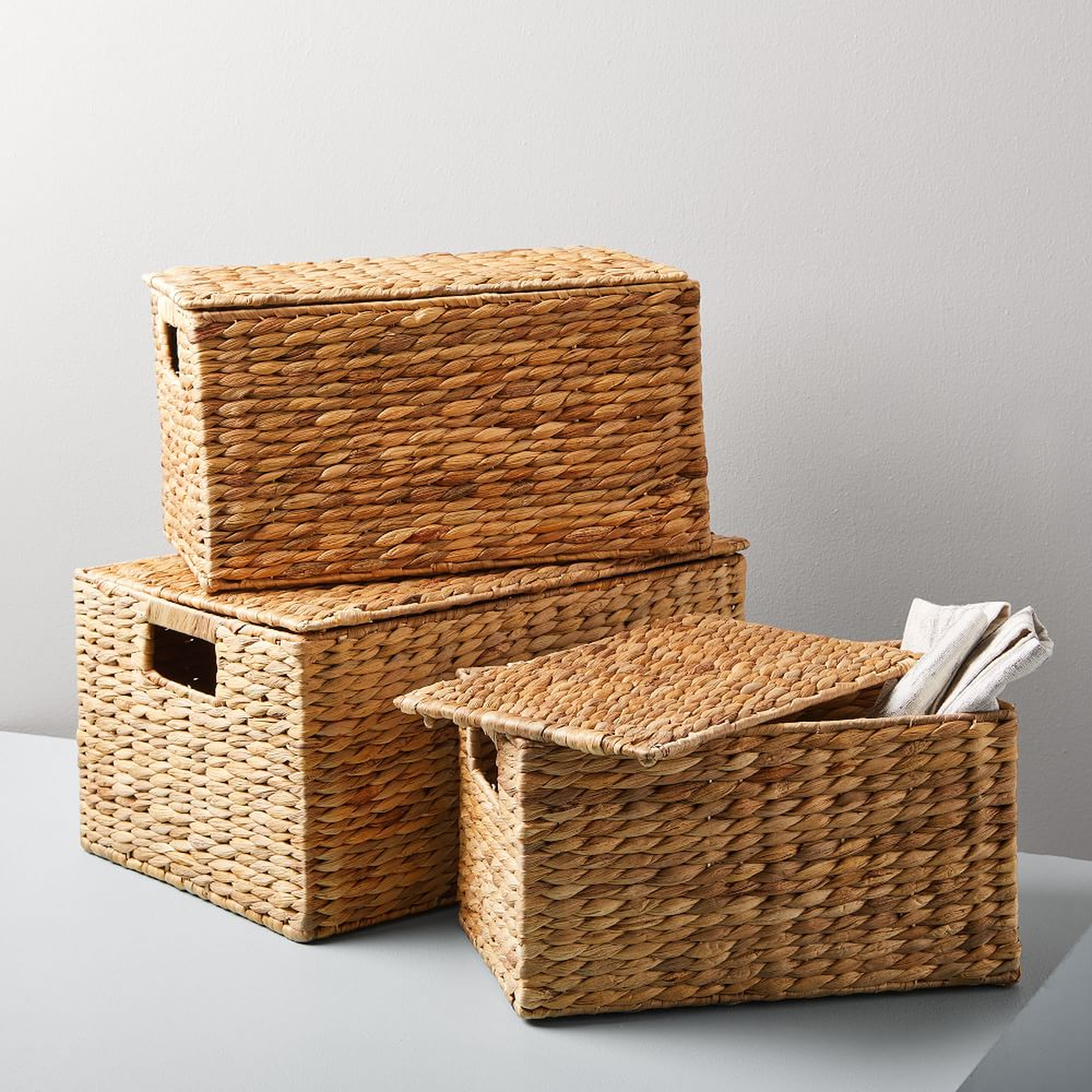 Twist Weave Baskets, Set of 3, Natural - West Elm