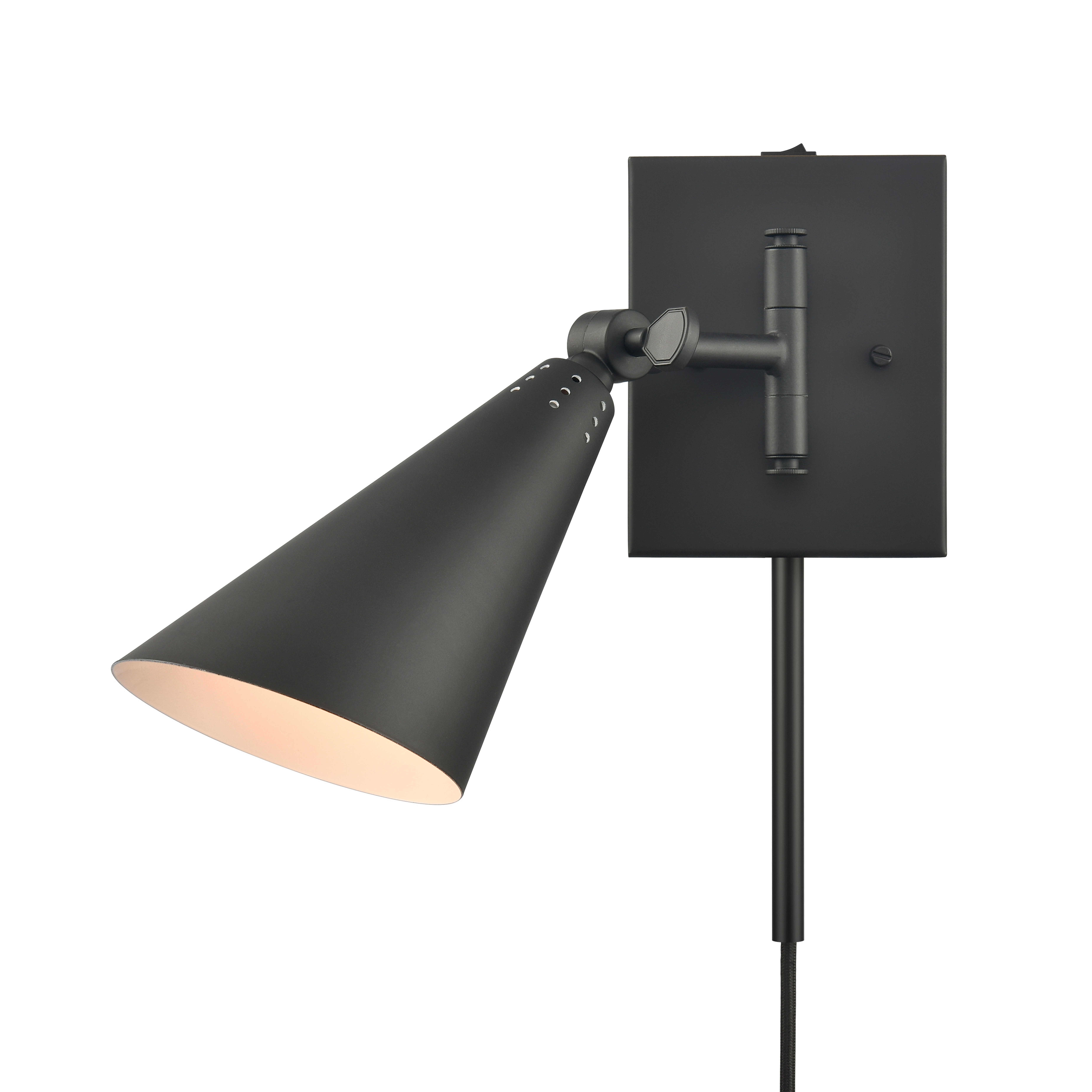 Whitmire 10.25'' High 1-Light Plug-In/Hardwire Sconce - Matte Black - Elk Home