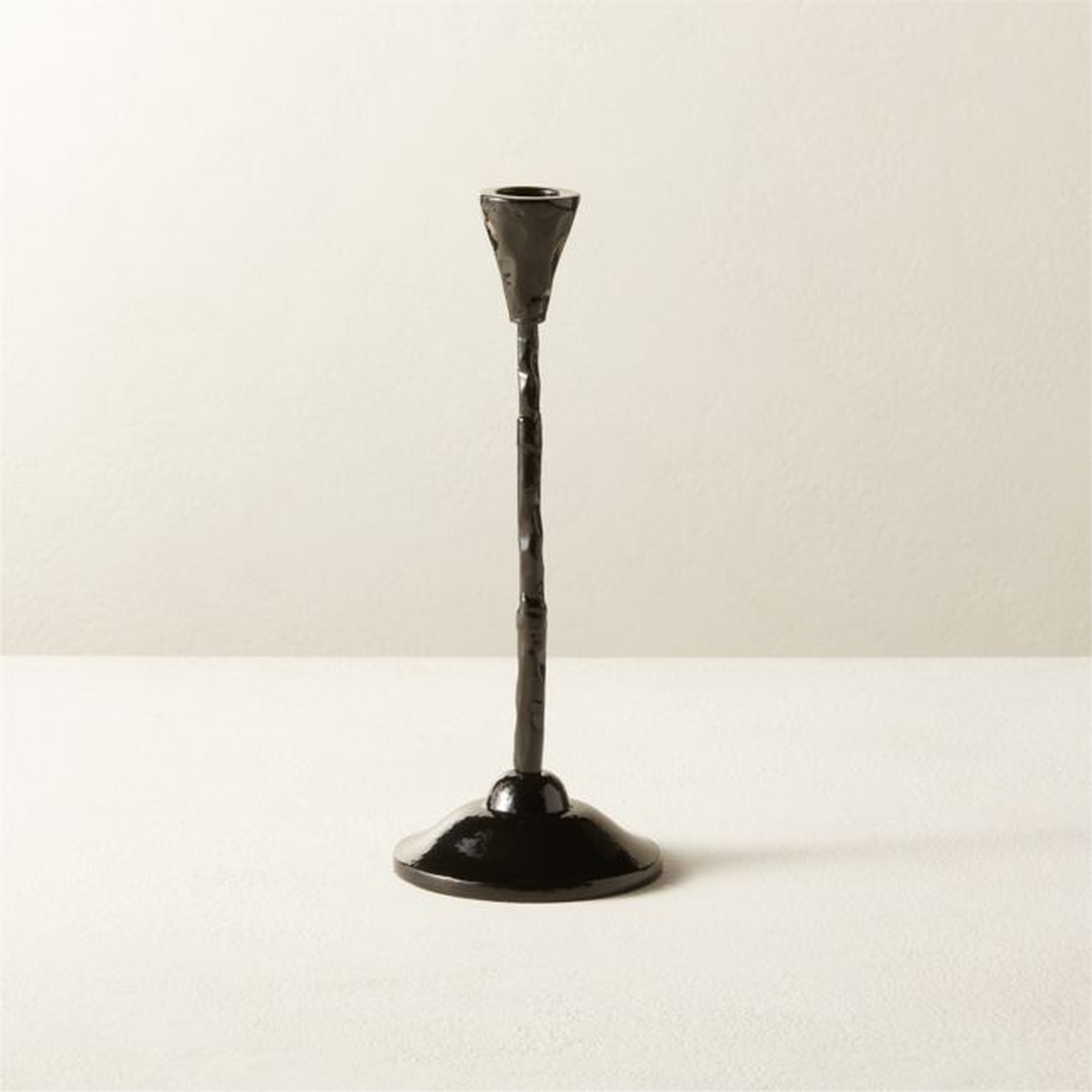 Rho Black Taper Candle Holder Small - CB2