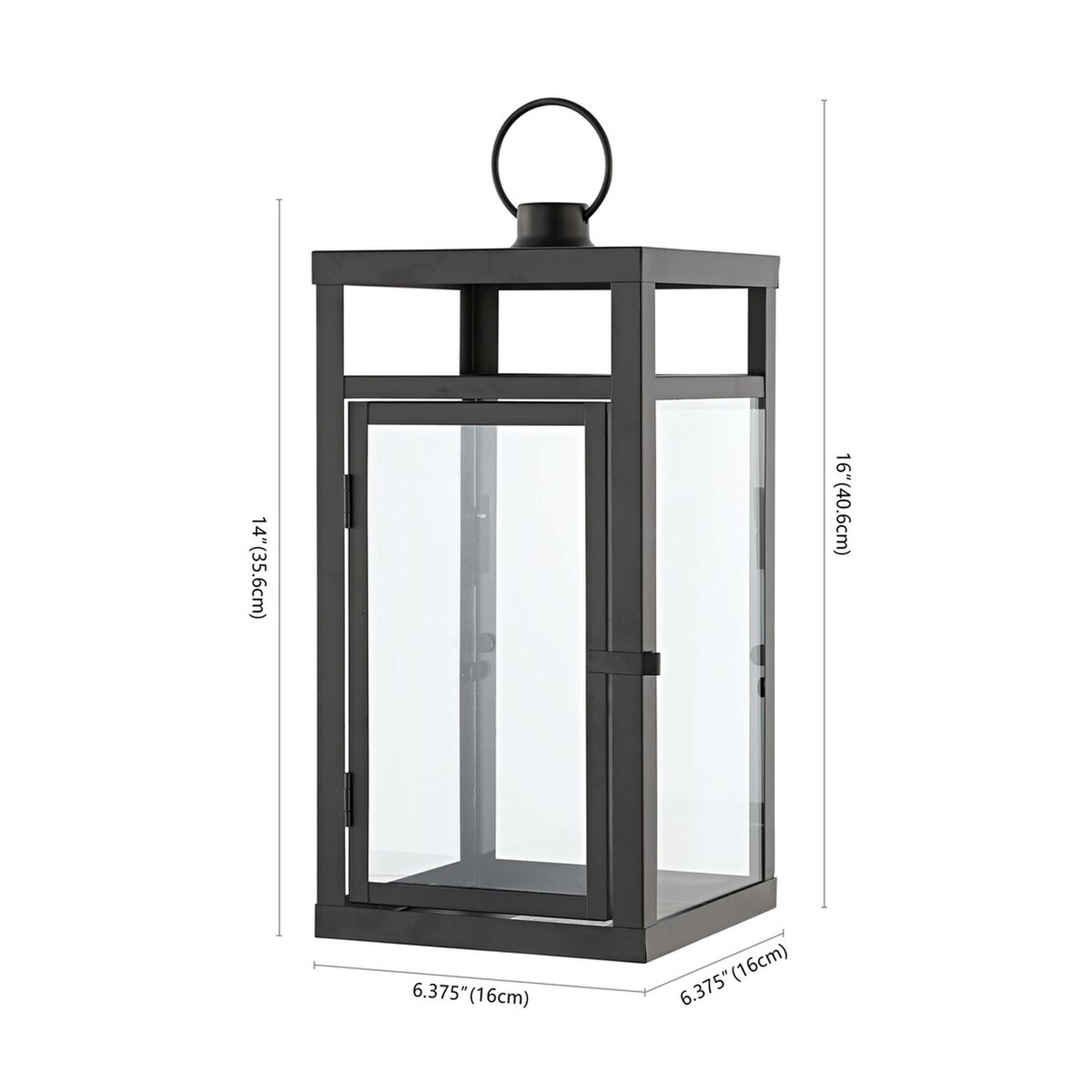 Fraleigh 16" Outdoor Lantern - Black - Safavieh - Safavieh