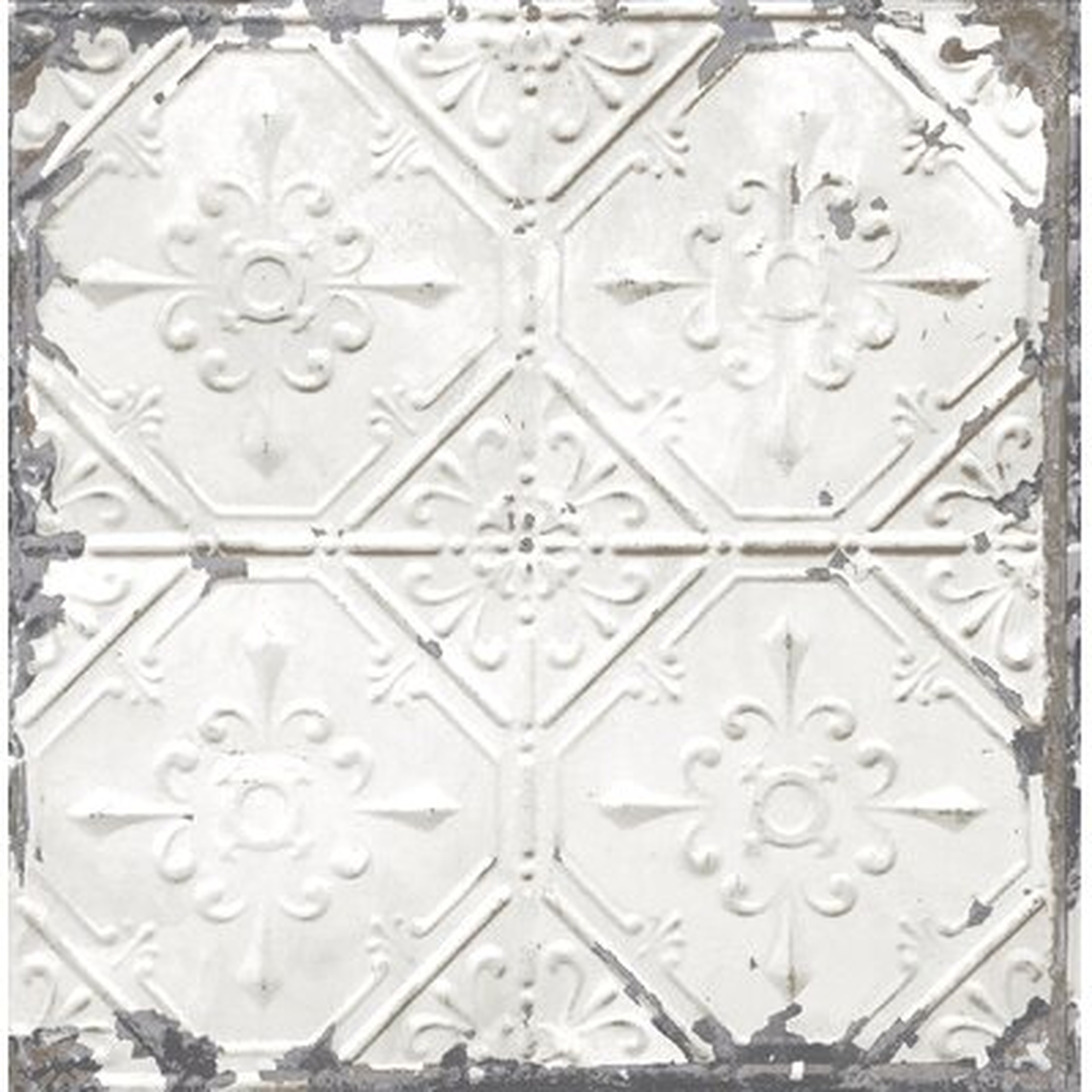 Truro Tin Ceiling Distressed 33' x 20.5" Geometric Tile Wallpaper - Birch Lane