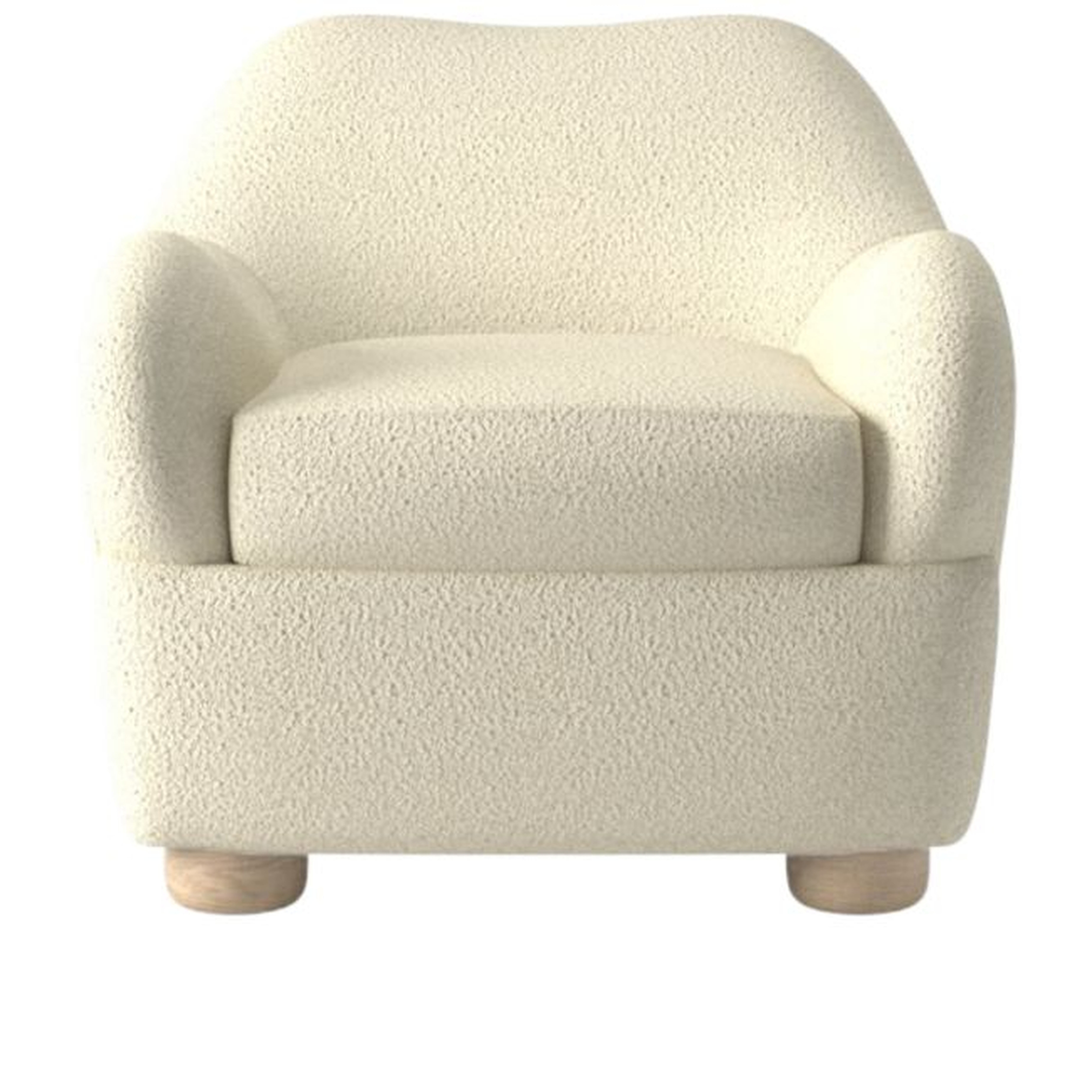 Bacio Lounge Chair, Boucle Cream - CB2
