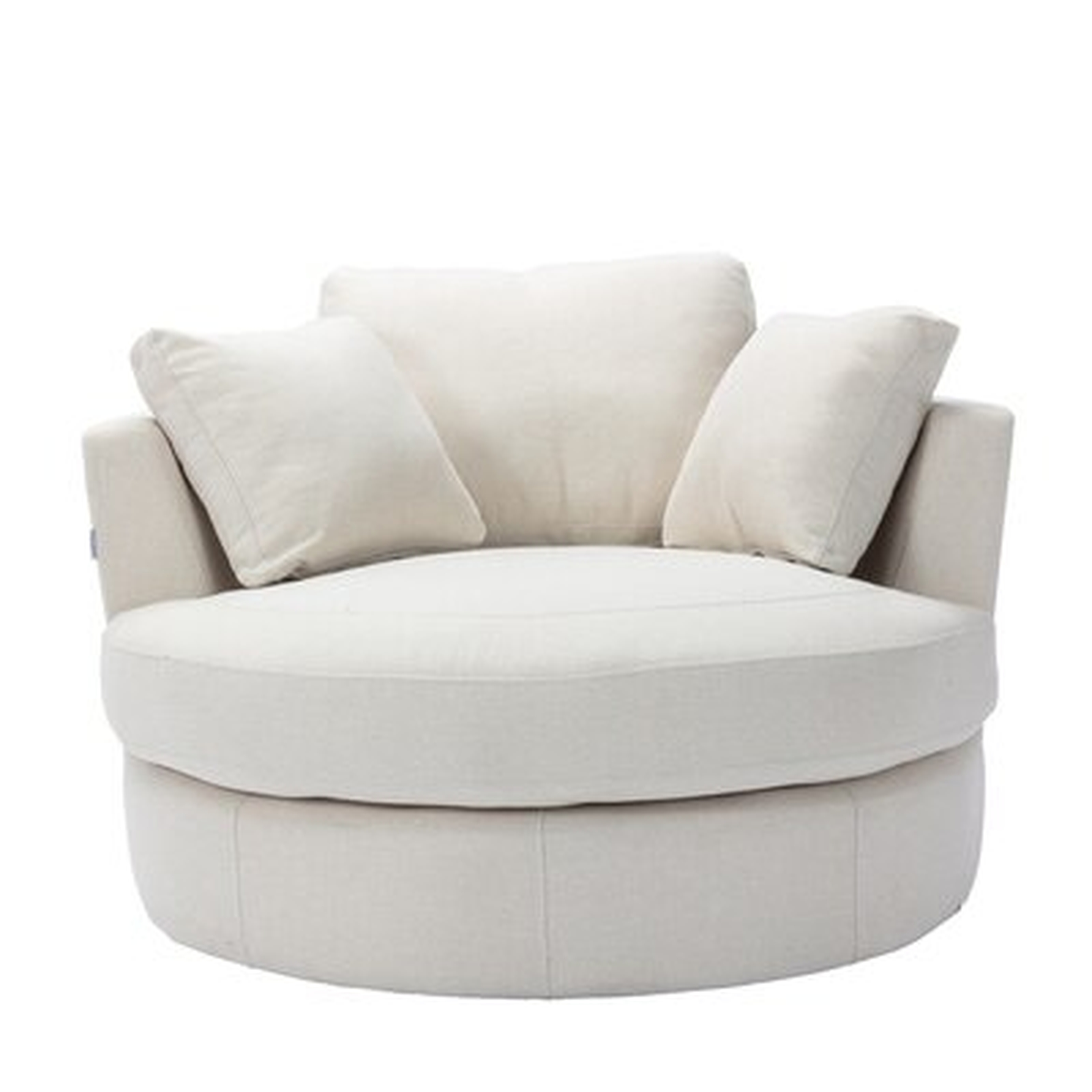 Orianne 42.5" W Linen Blend Swivel Barrel Chair - Wayfair