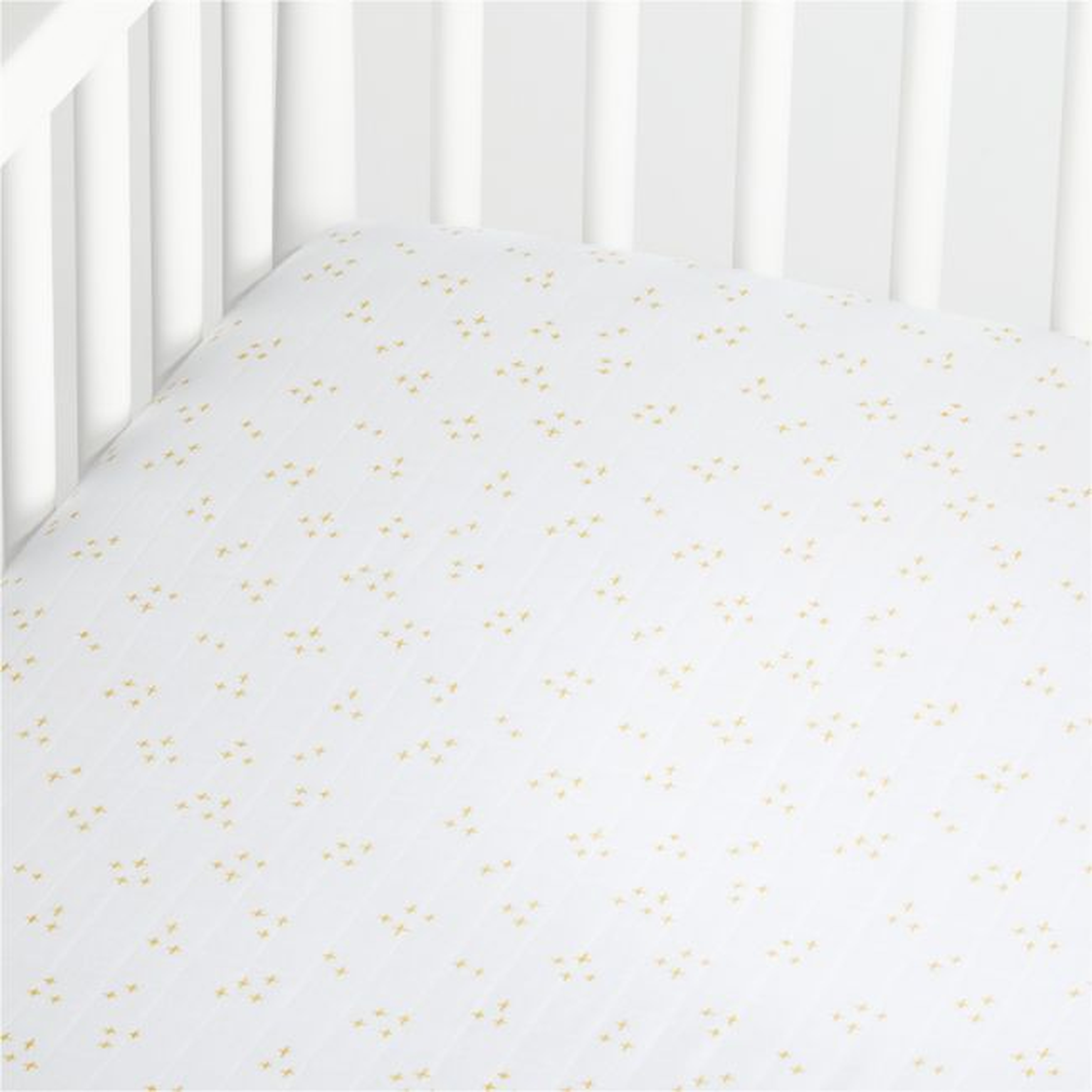 Organic White Muslin Crib Fitted Sheet - Crate and Barrel