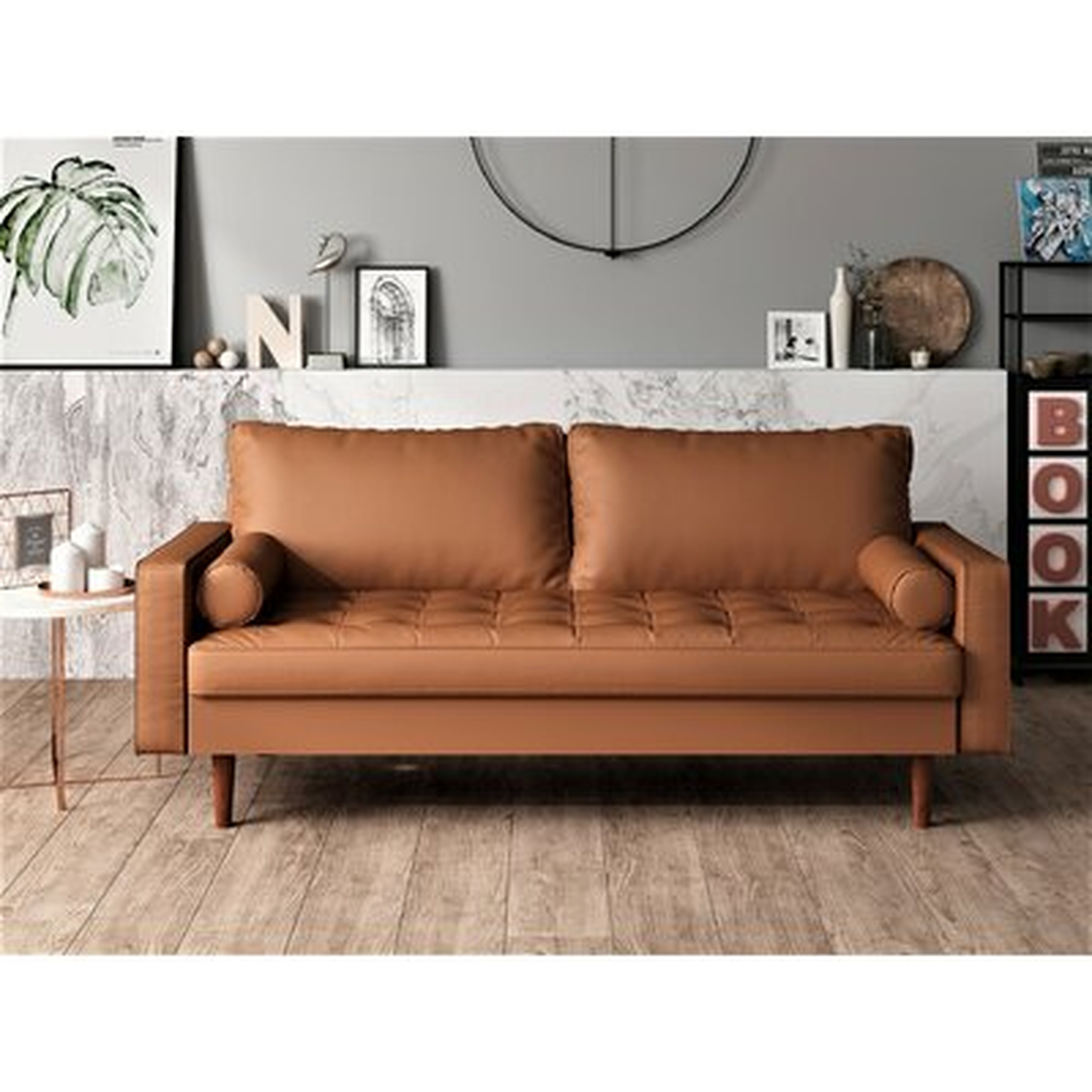 Montrose Faux Leather Sofa - Wayfair