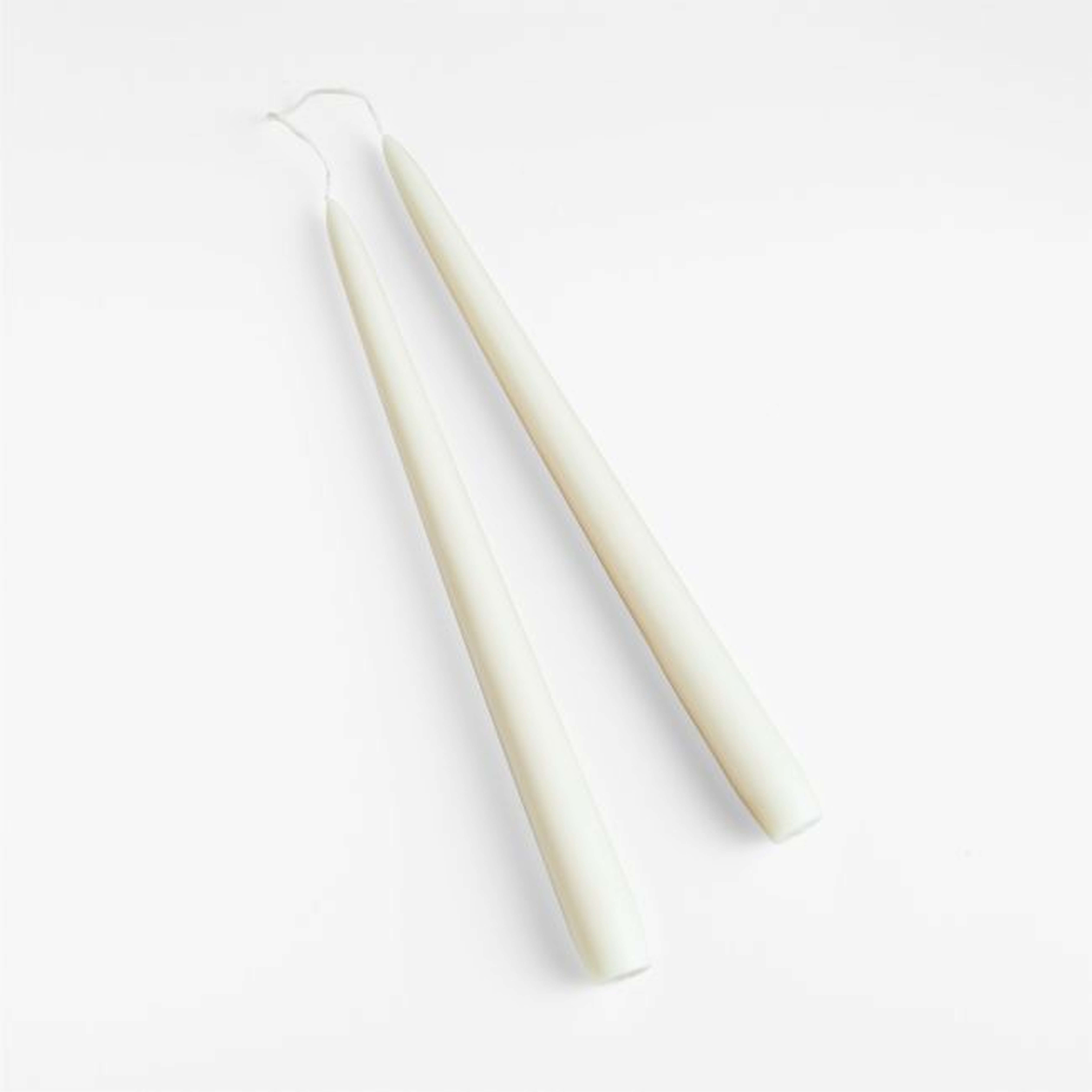Dipped Linen Taper Candles, Set of 2 - Crate and Barrel