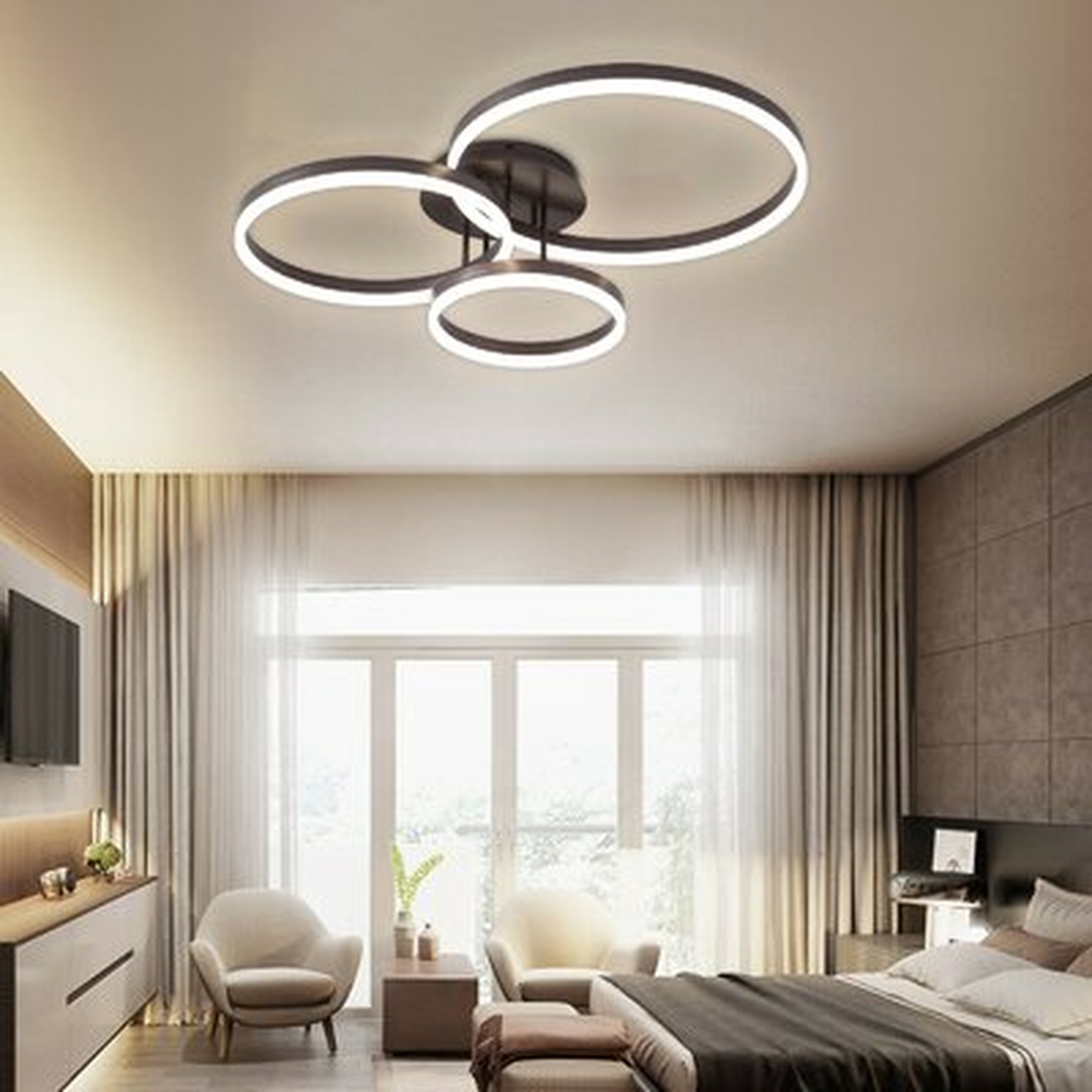 LED Chandelier 3 Rings Pendant Lamp Ceiling Lights Modern Hanging Lighting - Wayfair