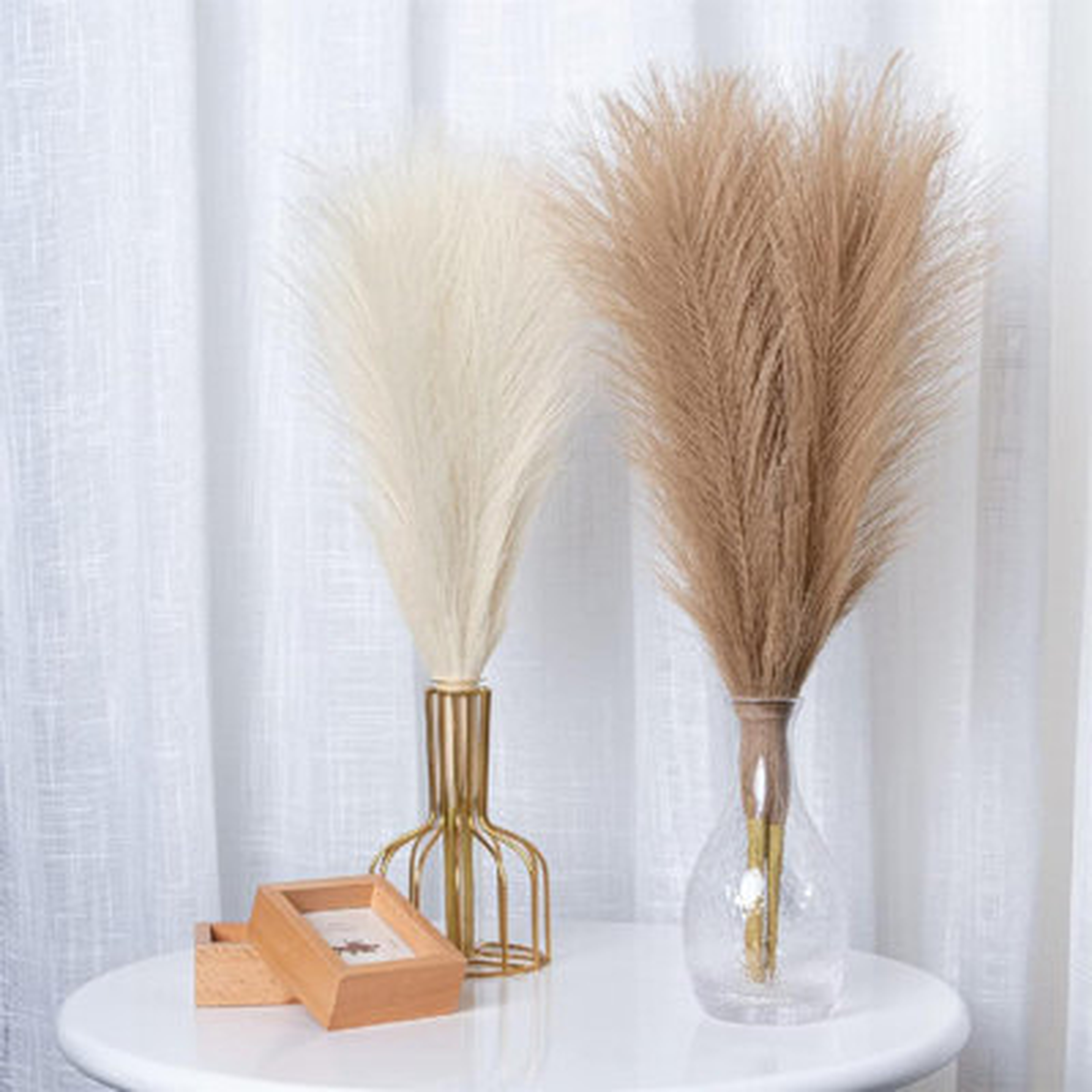 Pampas Grass Decor,6Pcs Faux Dried Pampas Grass Small Boho Home Decor,Fake Dried Pampas Grass,Artificial Fluffy Pampas Grass Branches For Floral Arrangements - Wayfair