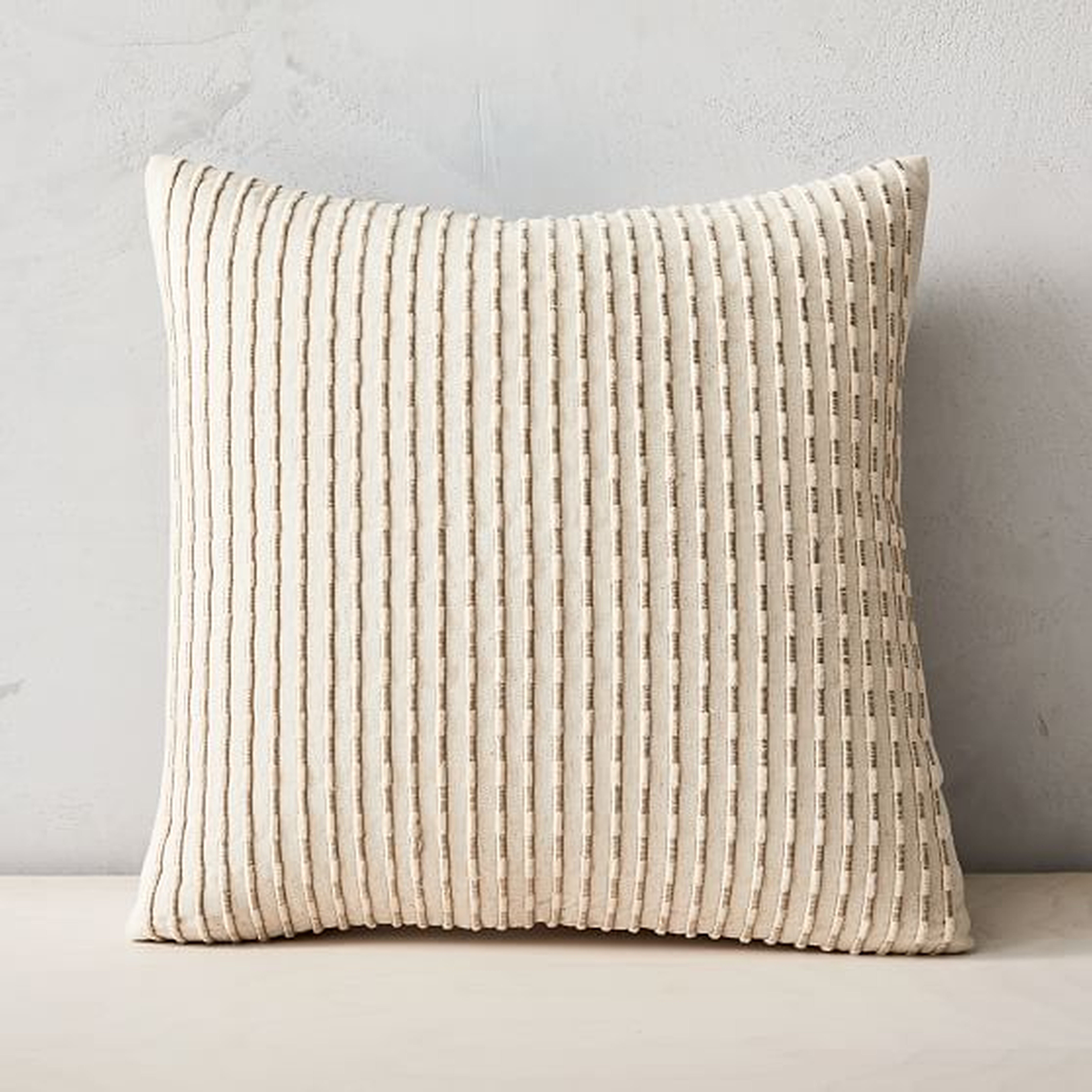 Corded Metallic Pillow Cover, 18" x 18", Natural - West Elm