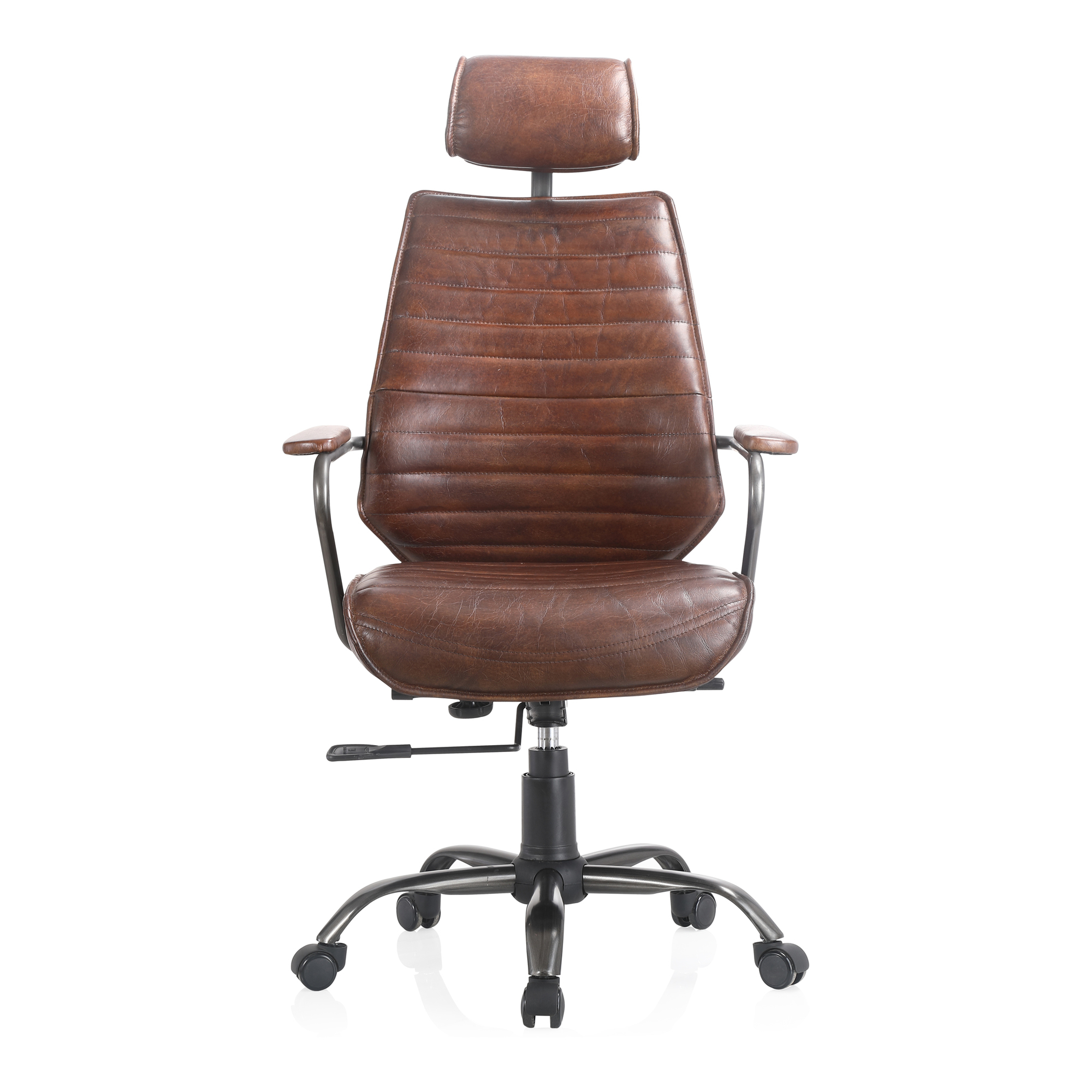 Executive Office Chair Dark Brown Leather - Moes Home Collection