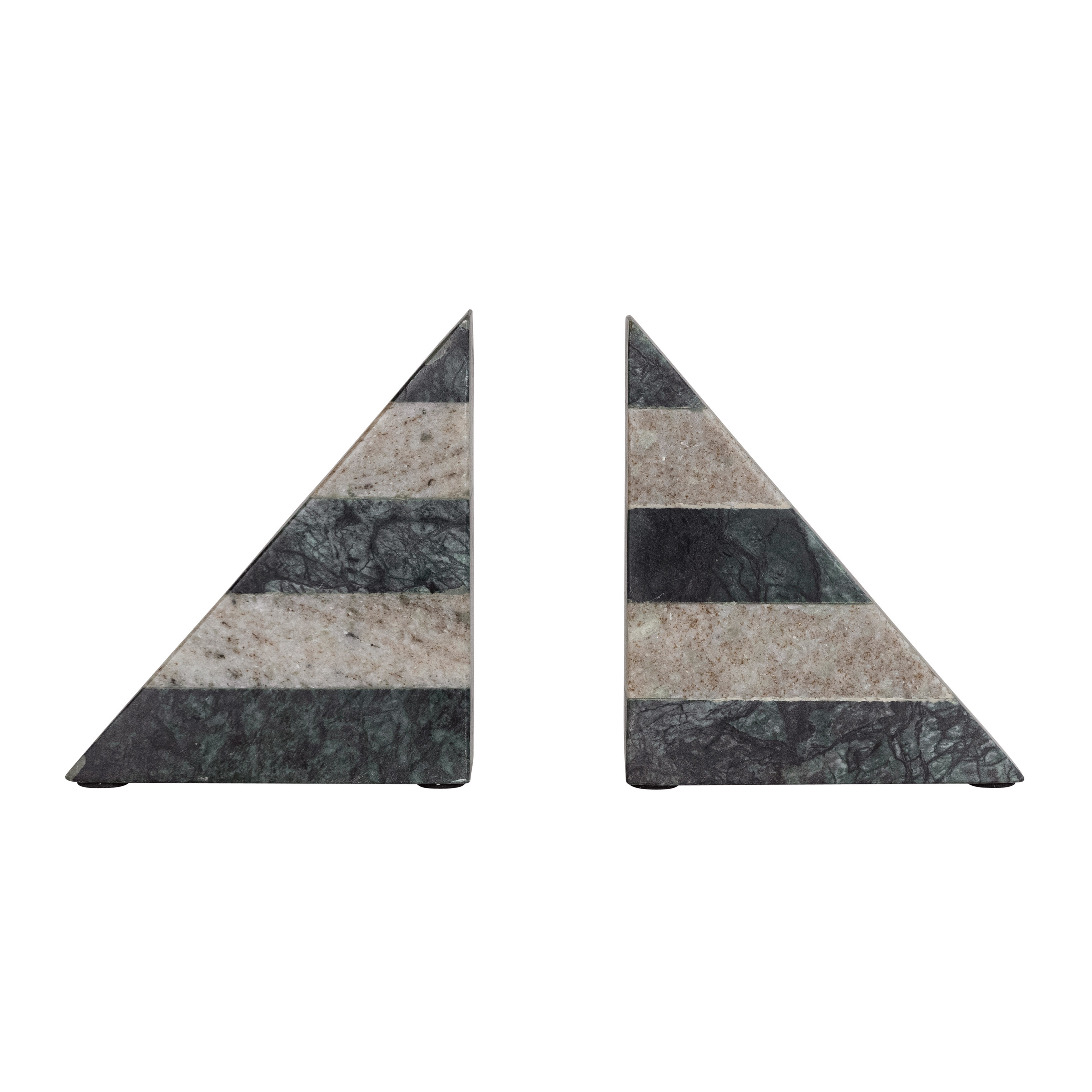 Decorative Marble Bookends, Brown and Black, Set of 2 - Creative Co-Op