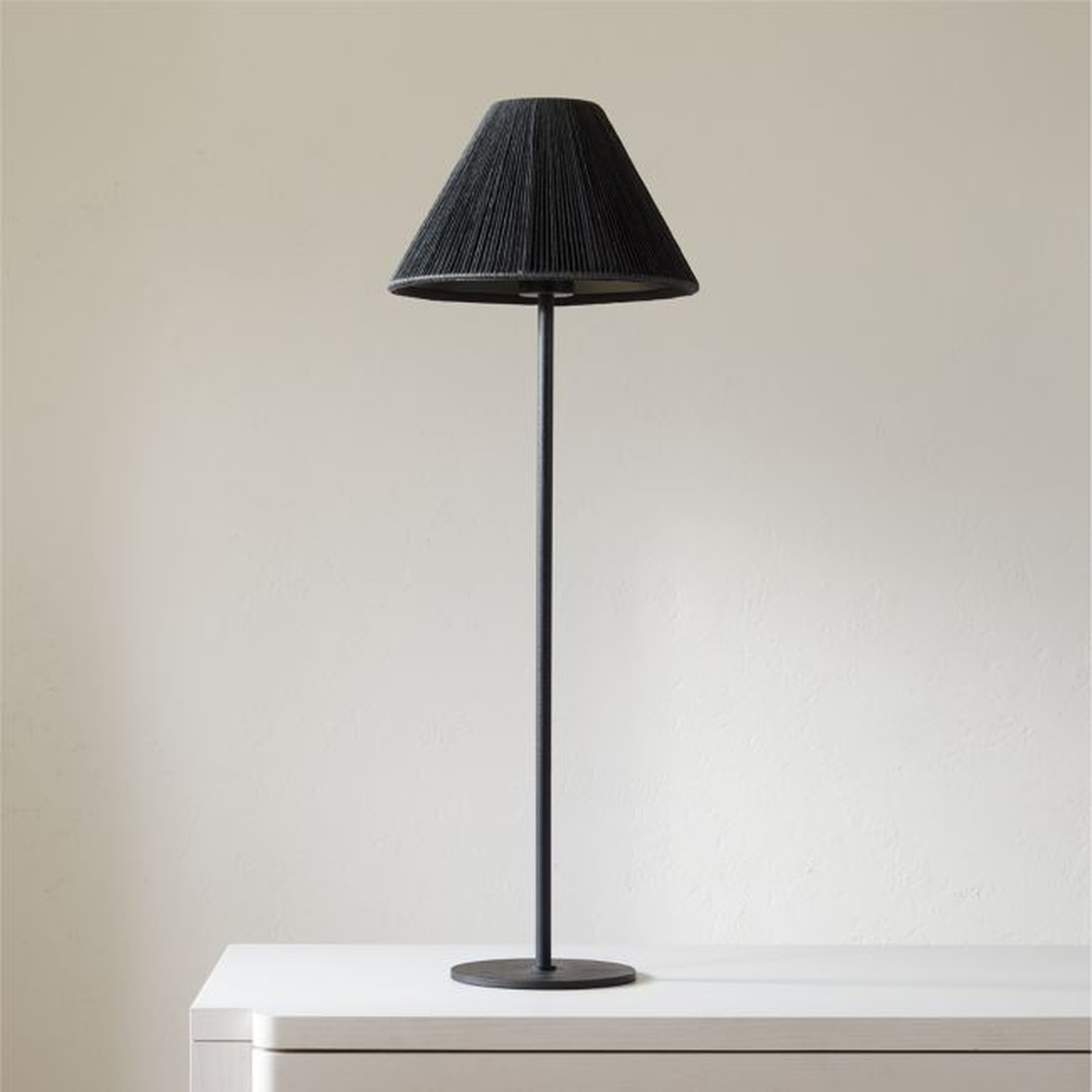 Slight Table Lamp with Black Shade 28H - CB2
