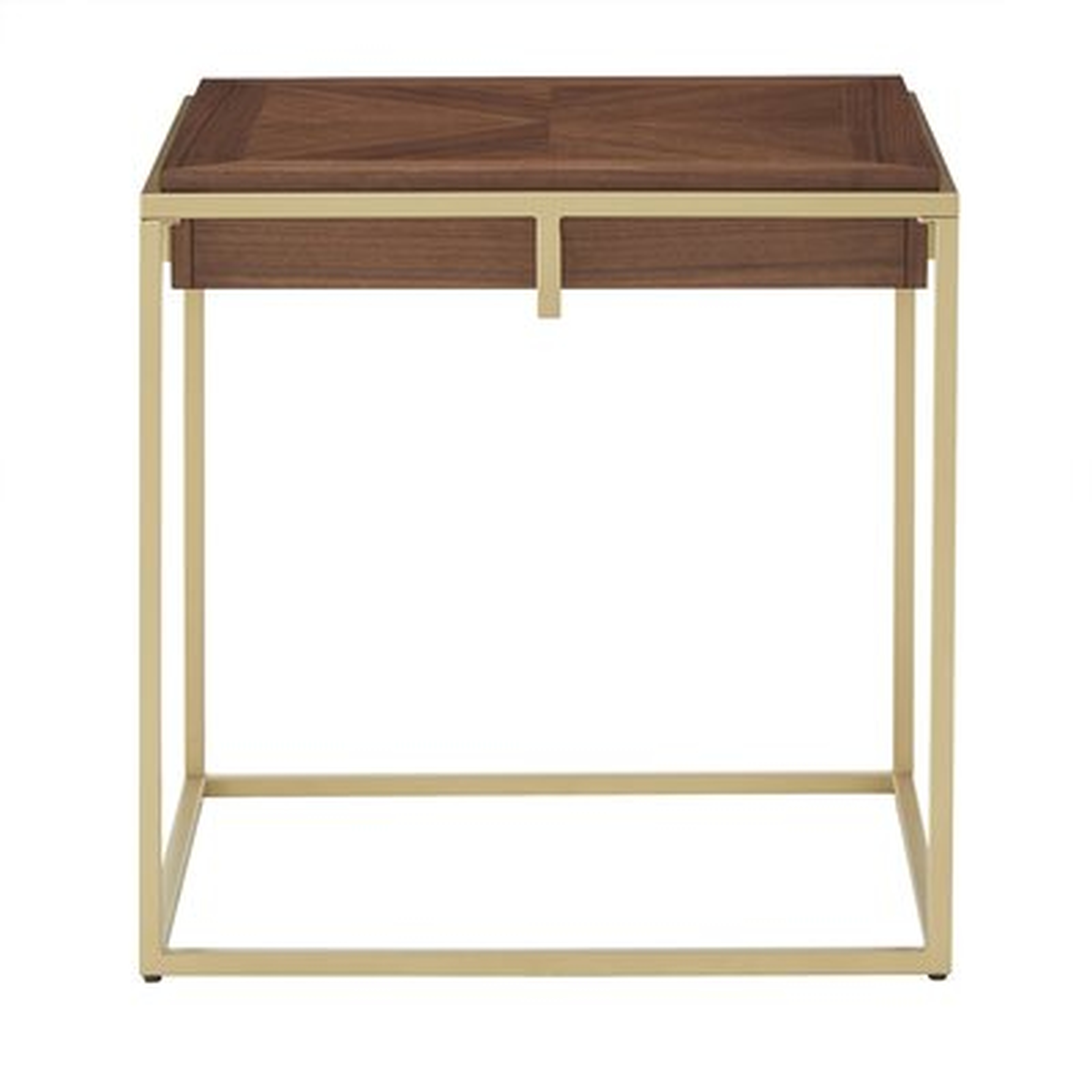Hevyn Square End Table With Metal Base - Wayfair