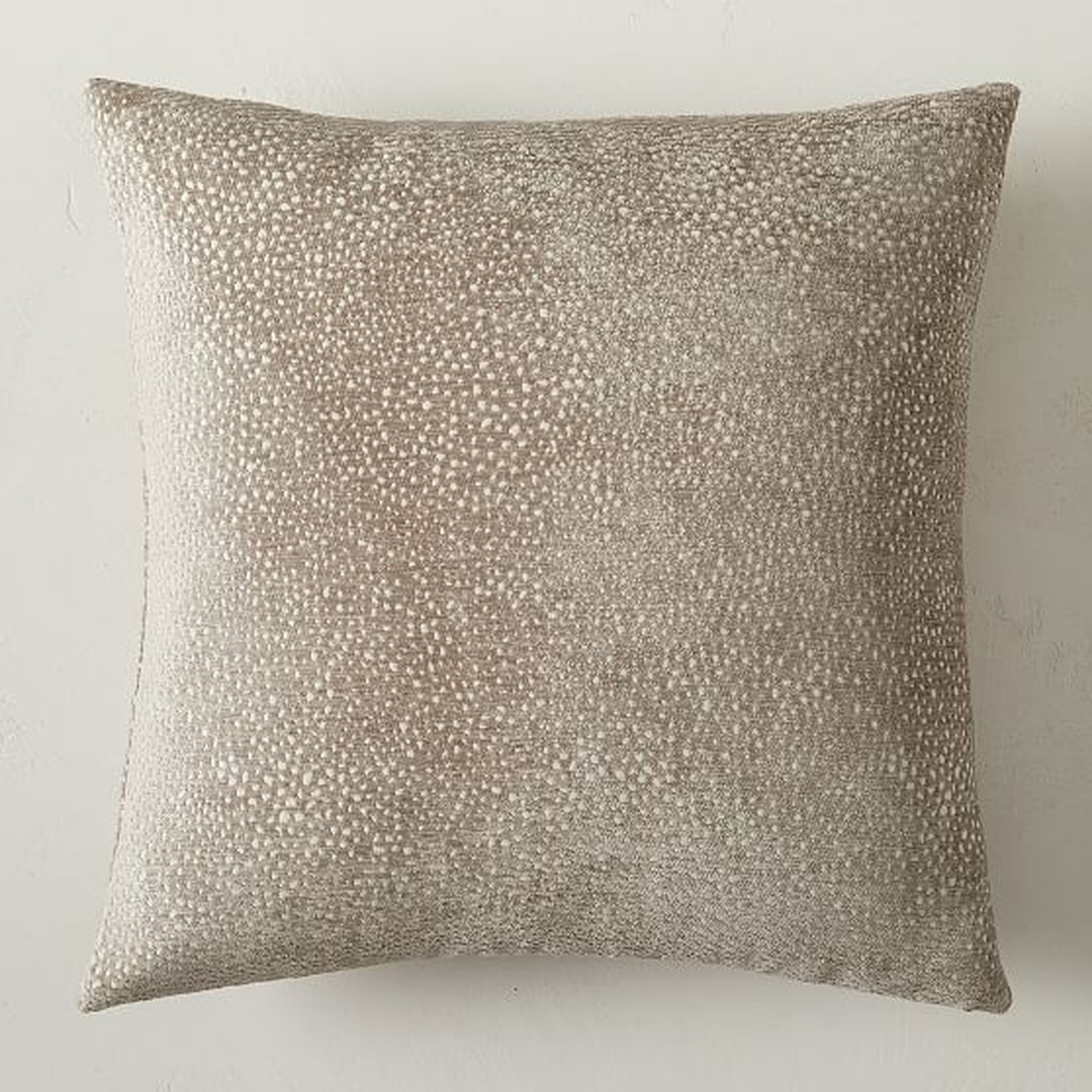 Dotted Chenille Jacquard Pillow Cover, 20"x20", Dark Tan, Set of 2 - West Elm