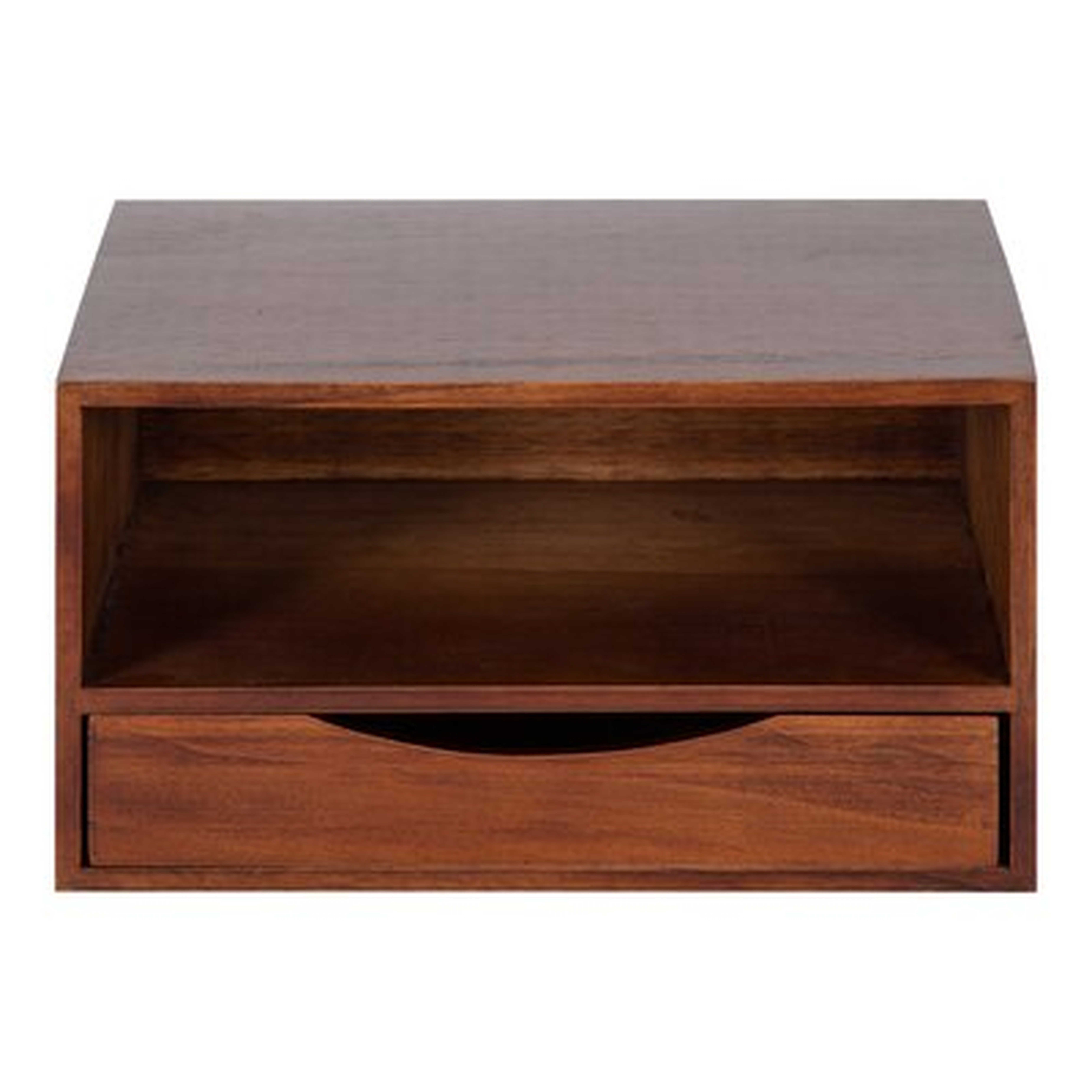 Adeana Poplar Solid Wood Floating Shelf with Drawer - AllModern