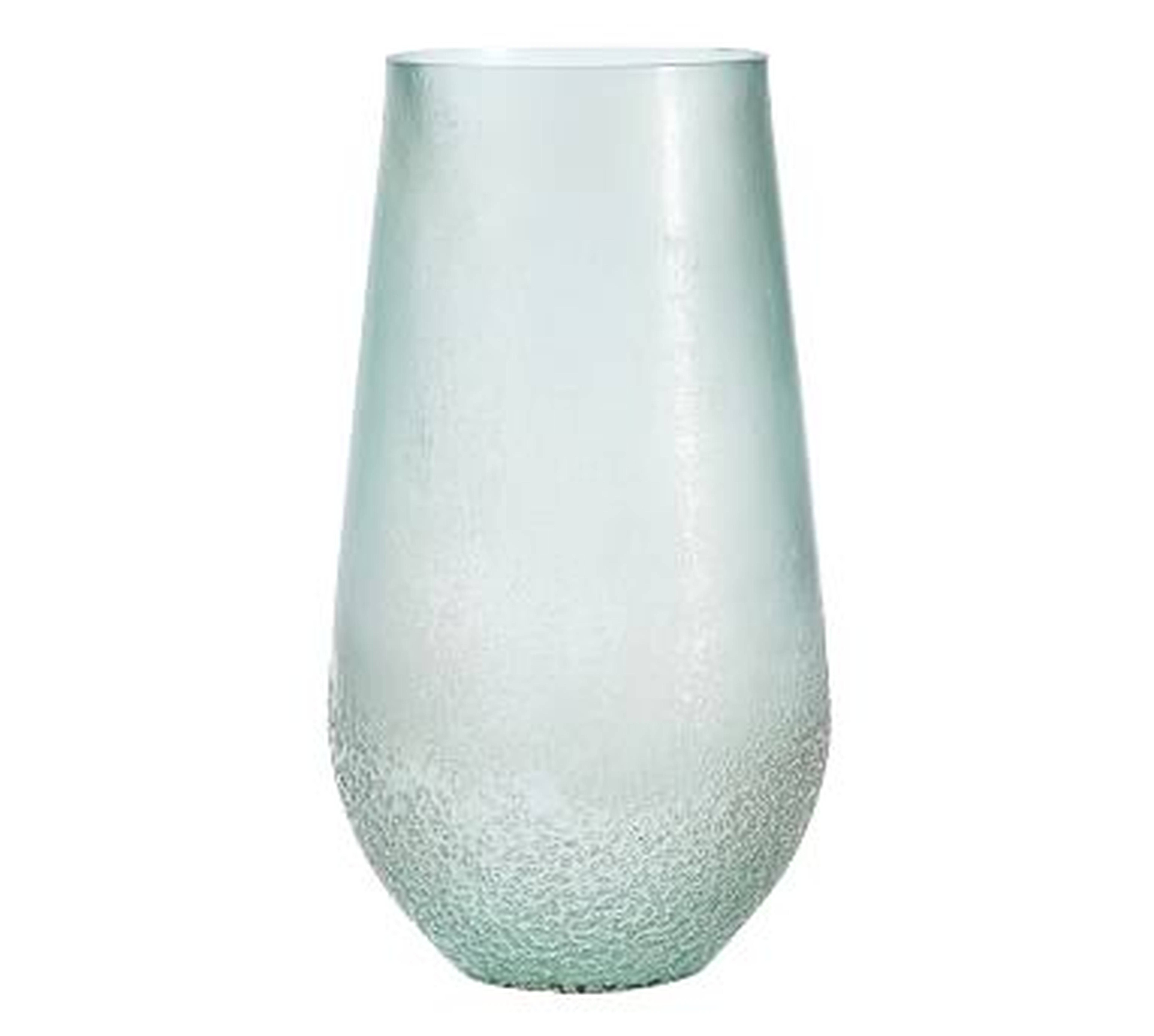 Frosted Glass Hurricane, Sea Glass, Large - Pottery Barn