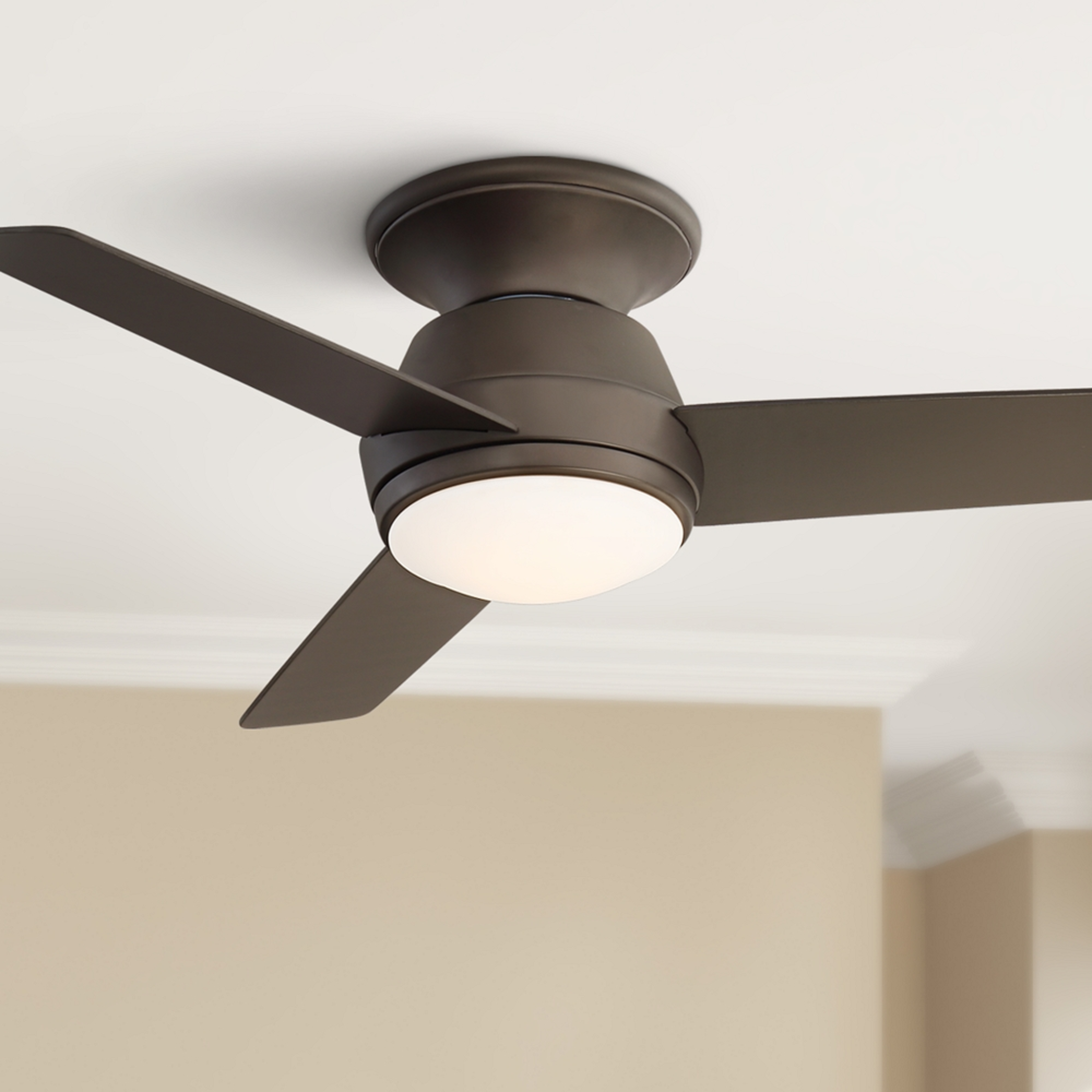44" Marbella Breeze Bronze Modern LED Hugger Ceiling Fan - Style # 78W19 - Lamps Plus