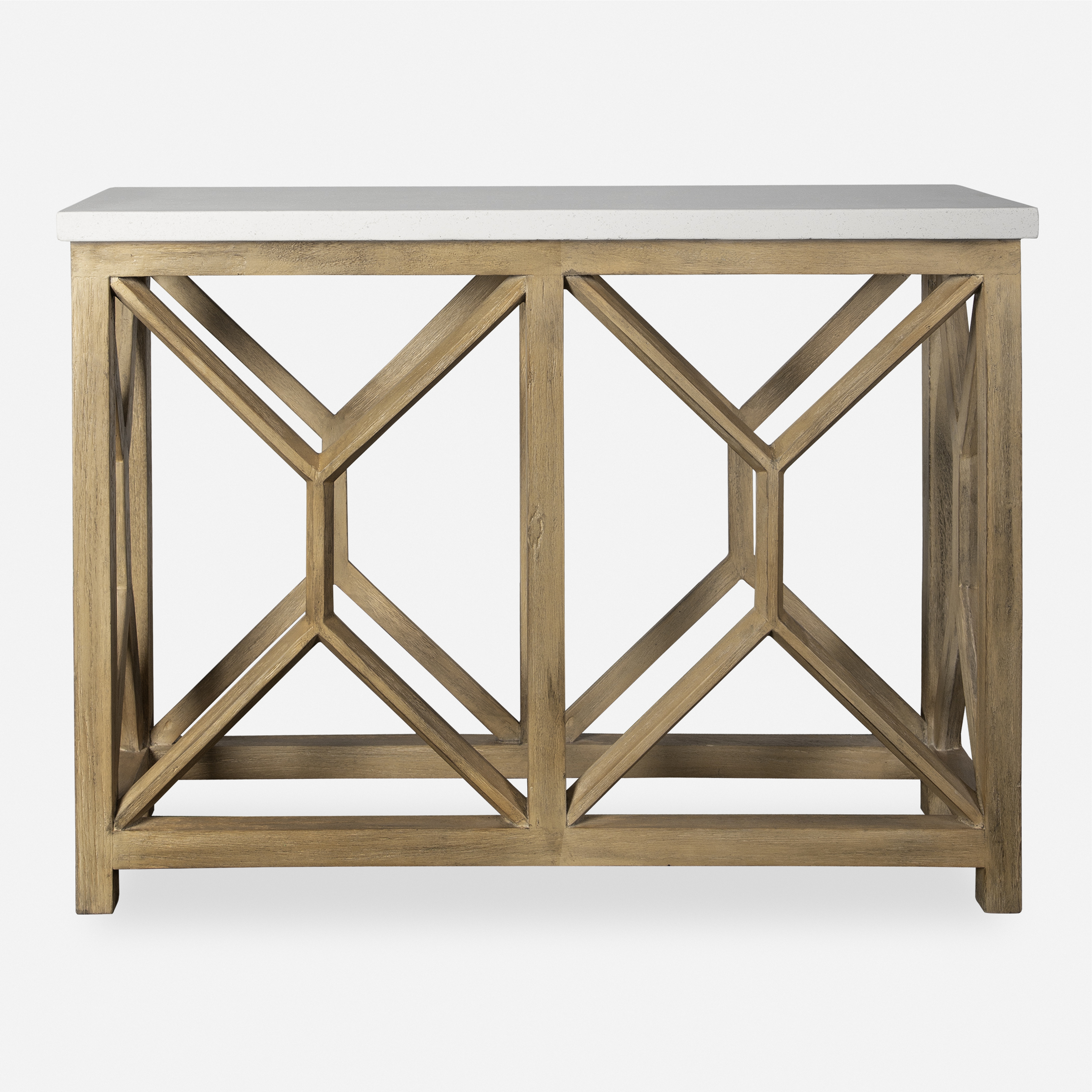 Catali Ivory Stone Console Table - Uttermost