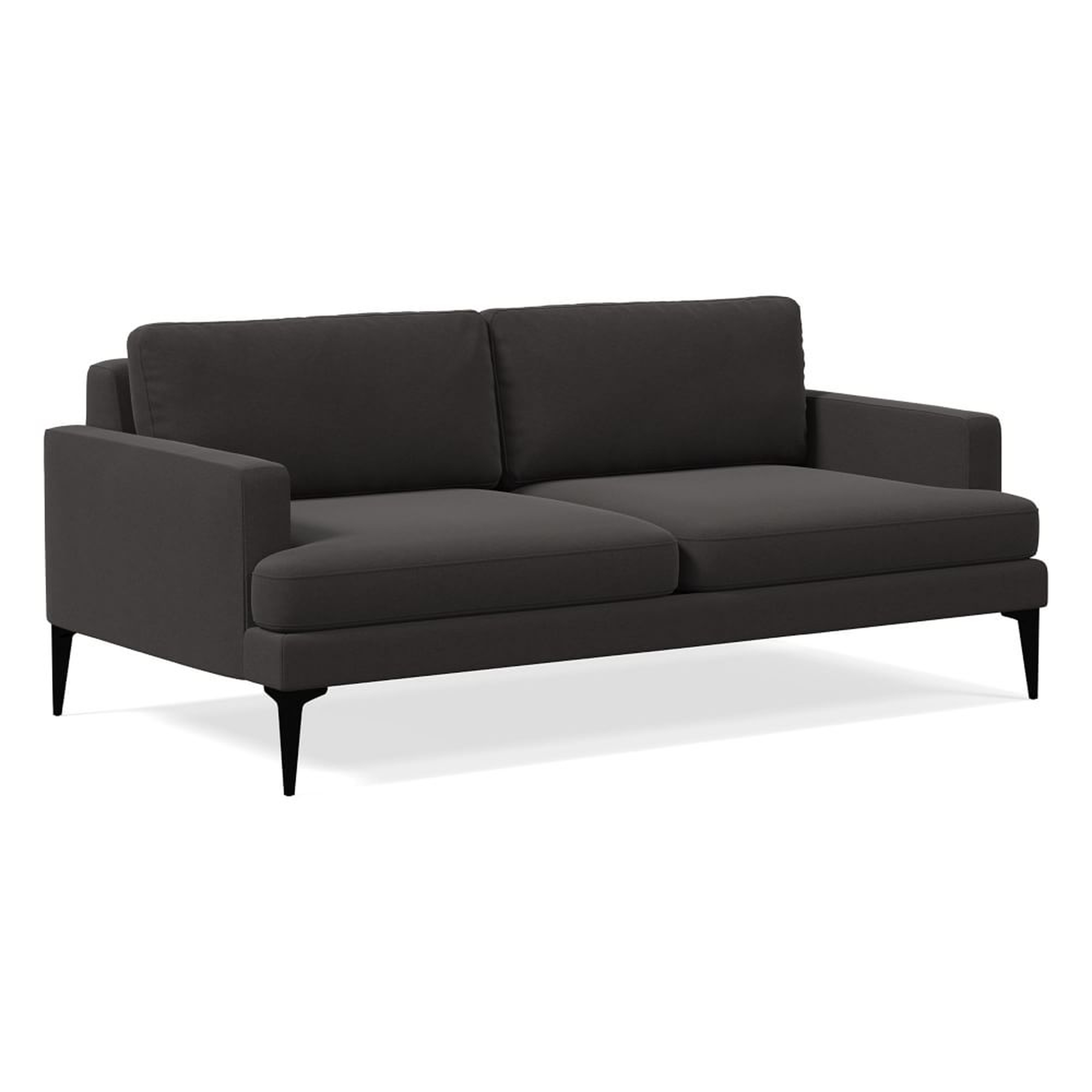 Andes 77" Multi-Seat Sofa, Standard Depth, Performance Velvet, Slate, Dark Pewter - West Elm