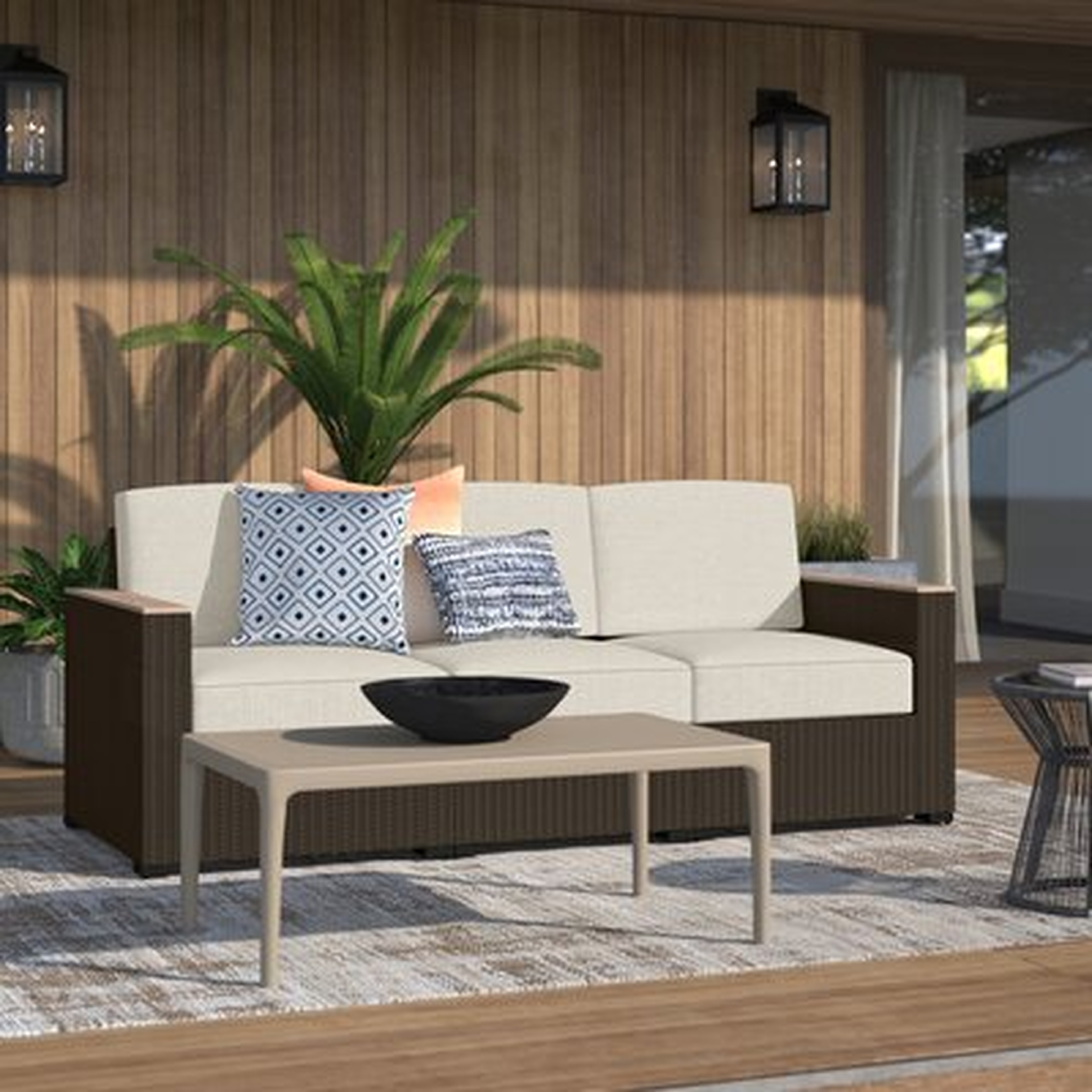 Mcclaskey 80.5" Wide Outdoor Patio Sofa with Cushions - Wayfair