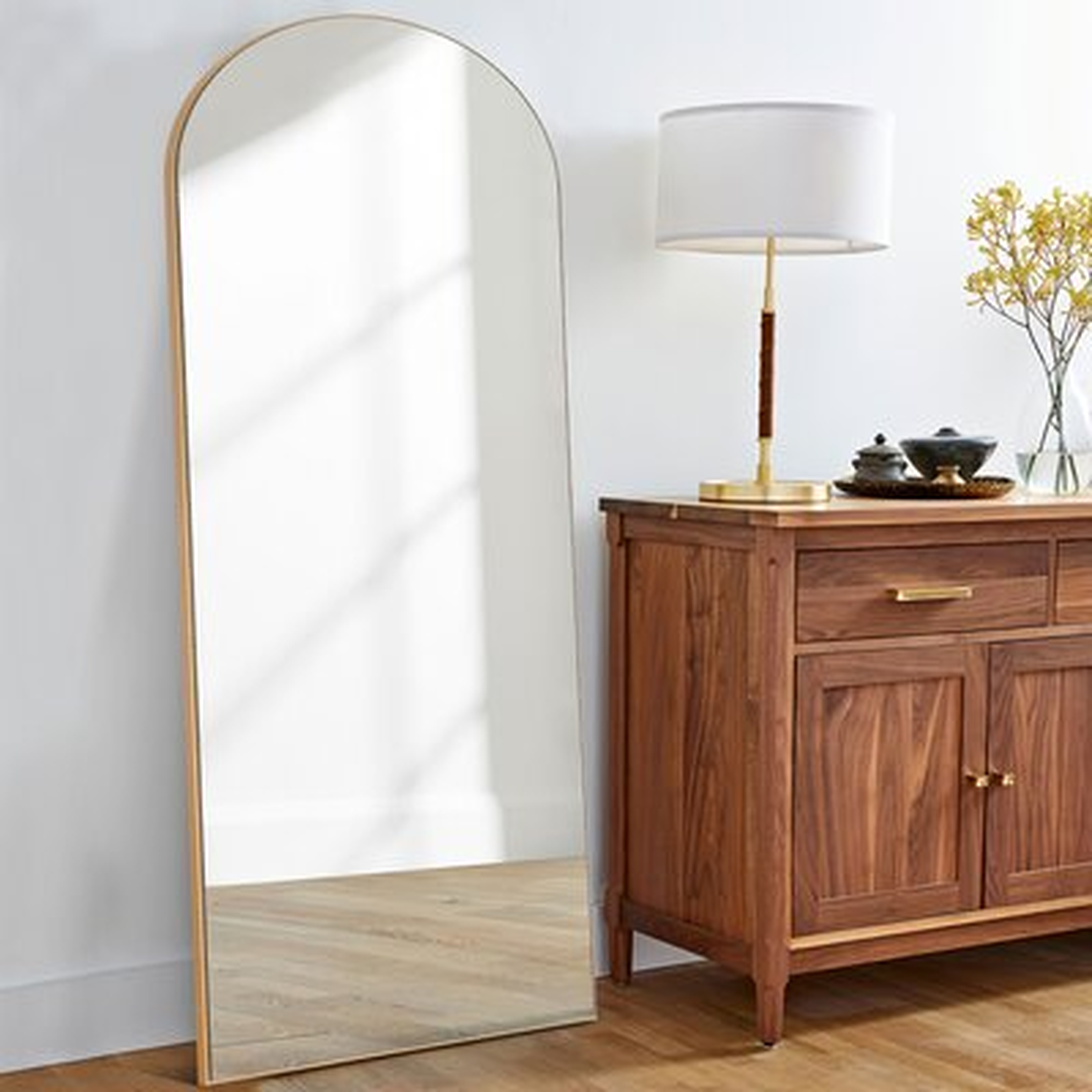 Arched Full Length Wooden Gold Framed Wall Mirror - Wayfair