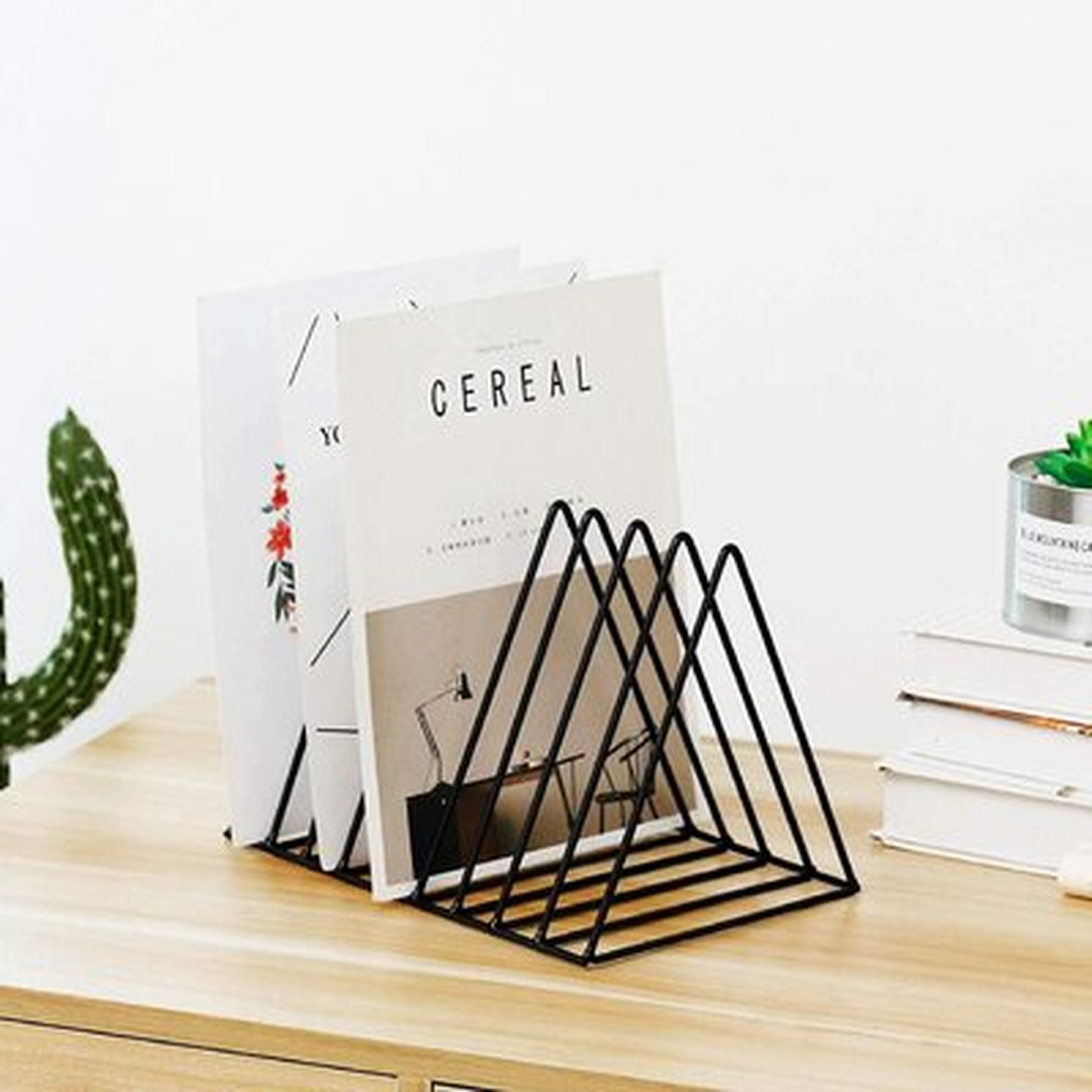 Vinyl Record Storage, Record Stand, Vinyl Record Holder, Vinyl Rack, File Folder Racks, Desk File Organizer, Desktop Magazine Holder, Book Holder, Triangle Shape Layered 9 Slots - Black - Wayfair