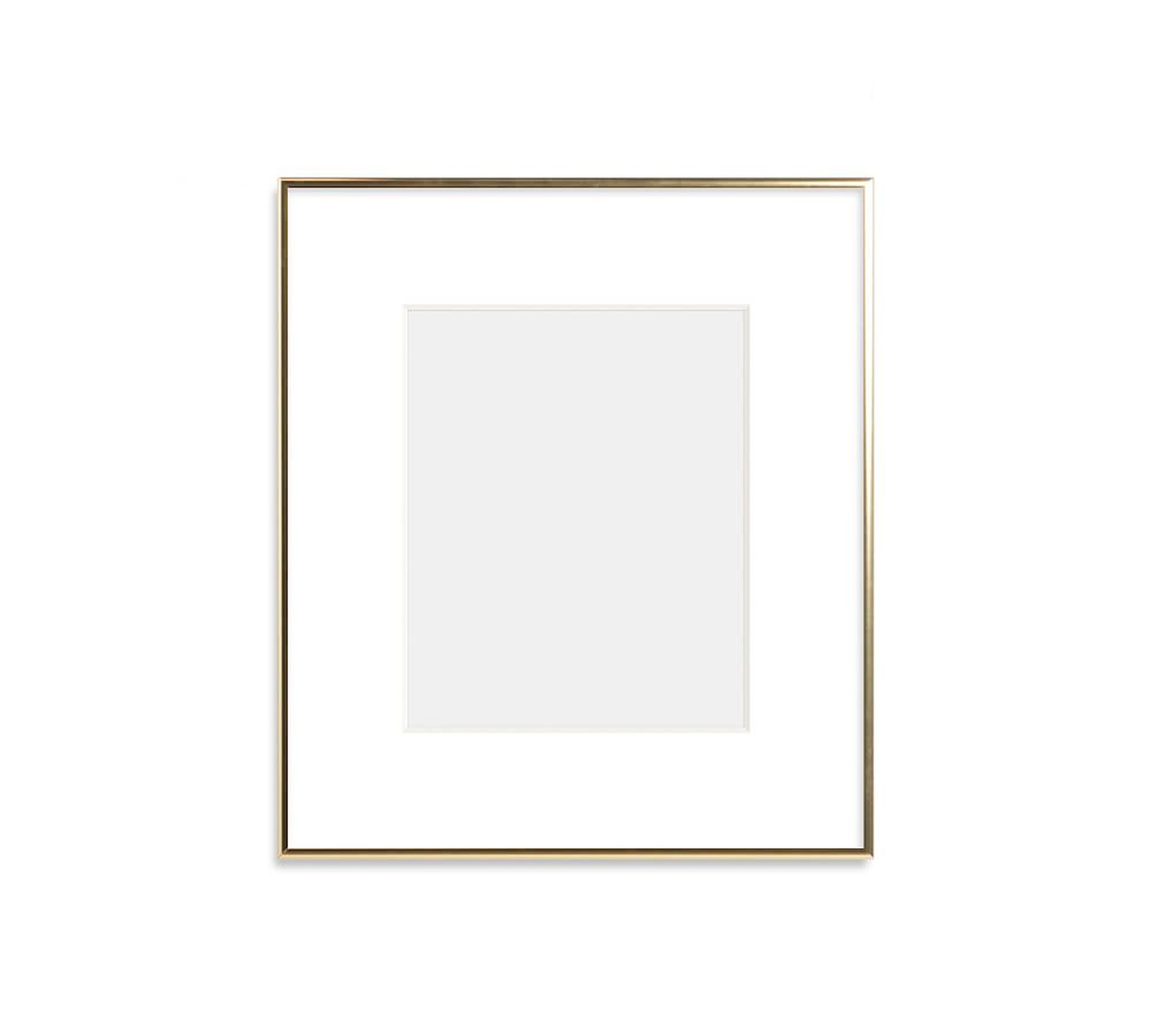 Thin Metal Gallery Frame, 3" Mat, 8x10 - Bright Gold - Pottery Barn