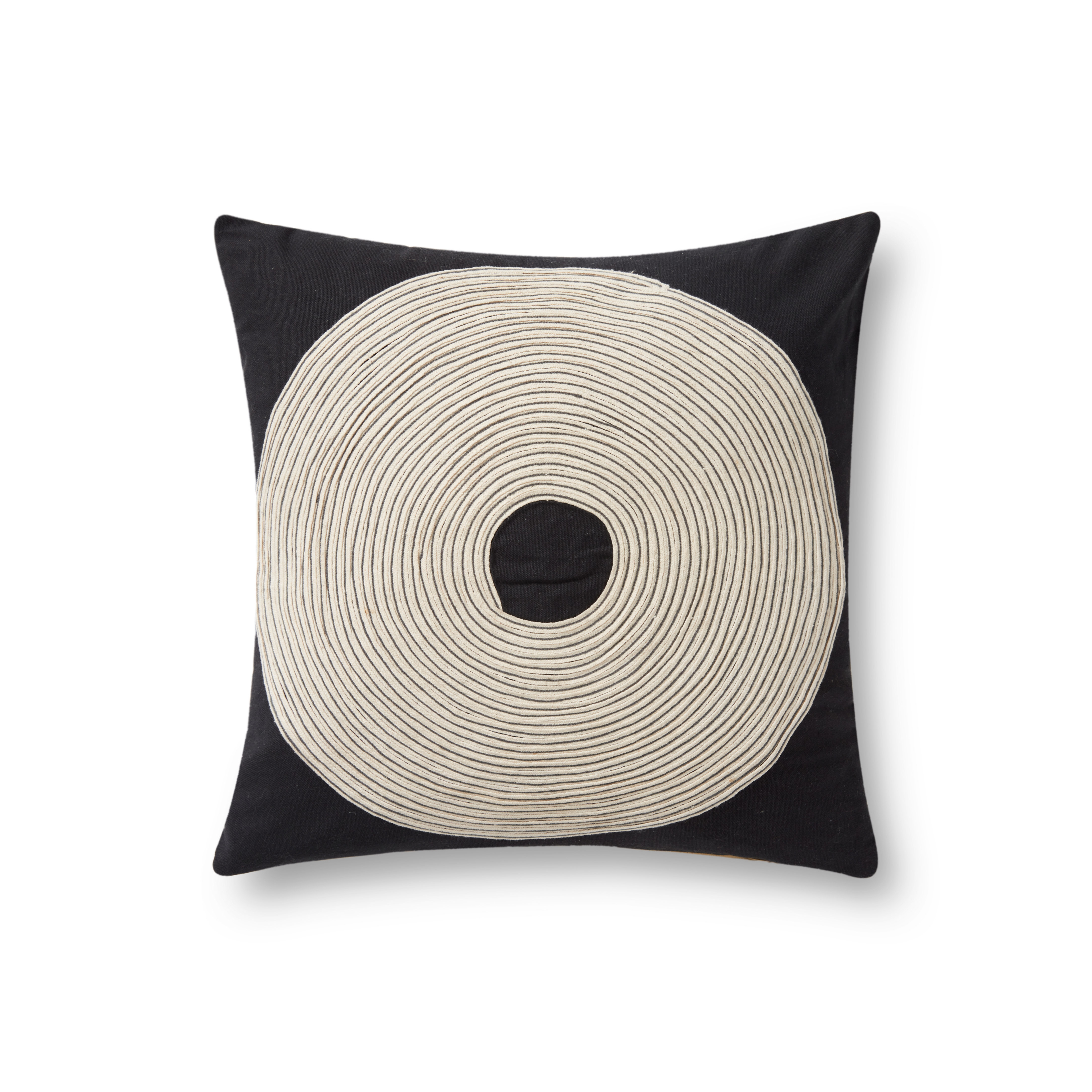 Loloi Pillows Black / Natural 18" x 18" Cover w/Poly - Loloi Rugs