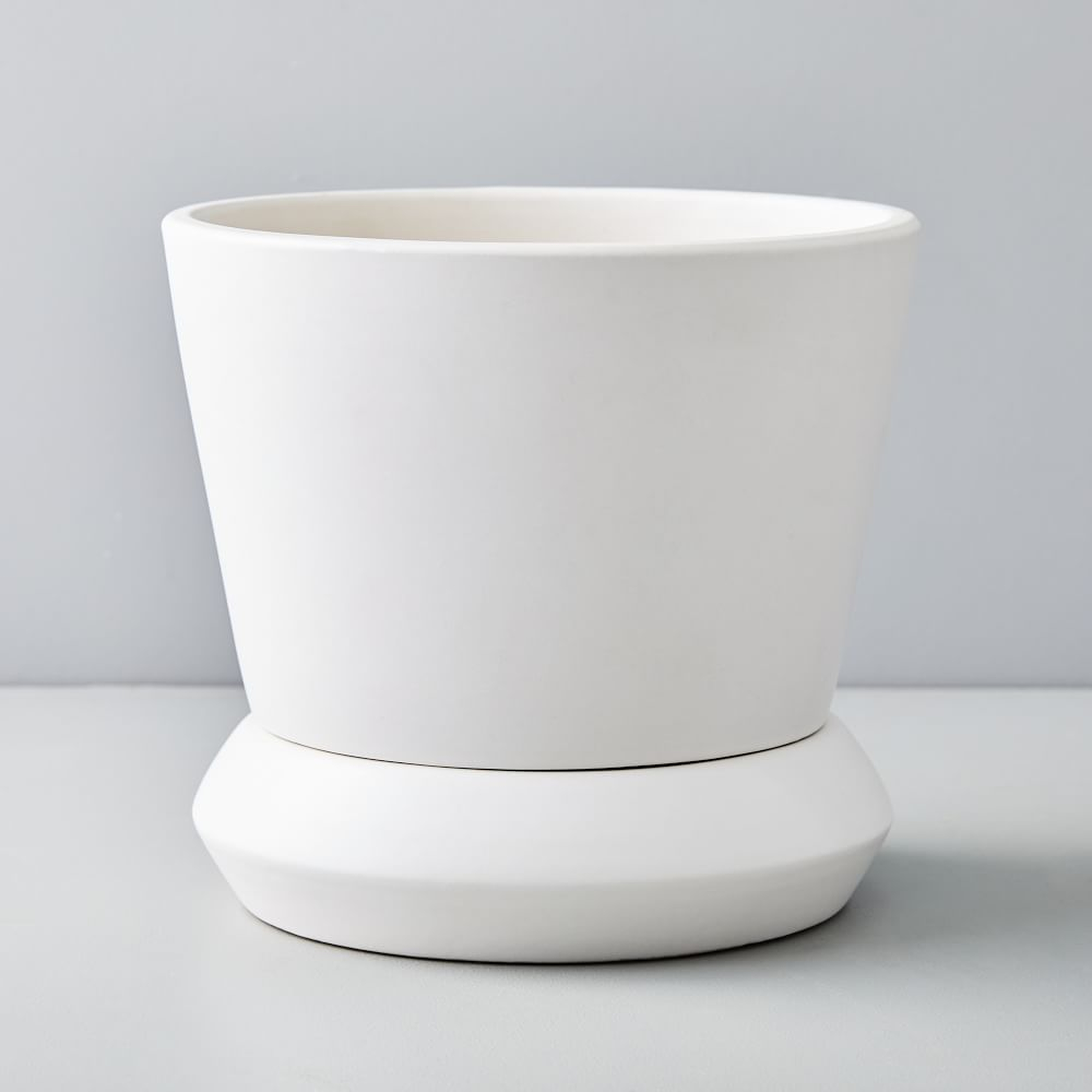 Totem Tabletop Planters, White, Large - West Elm