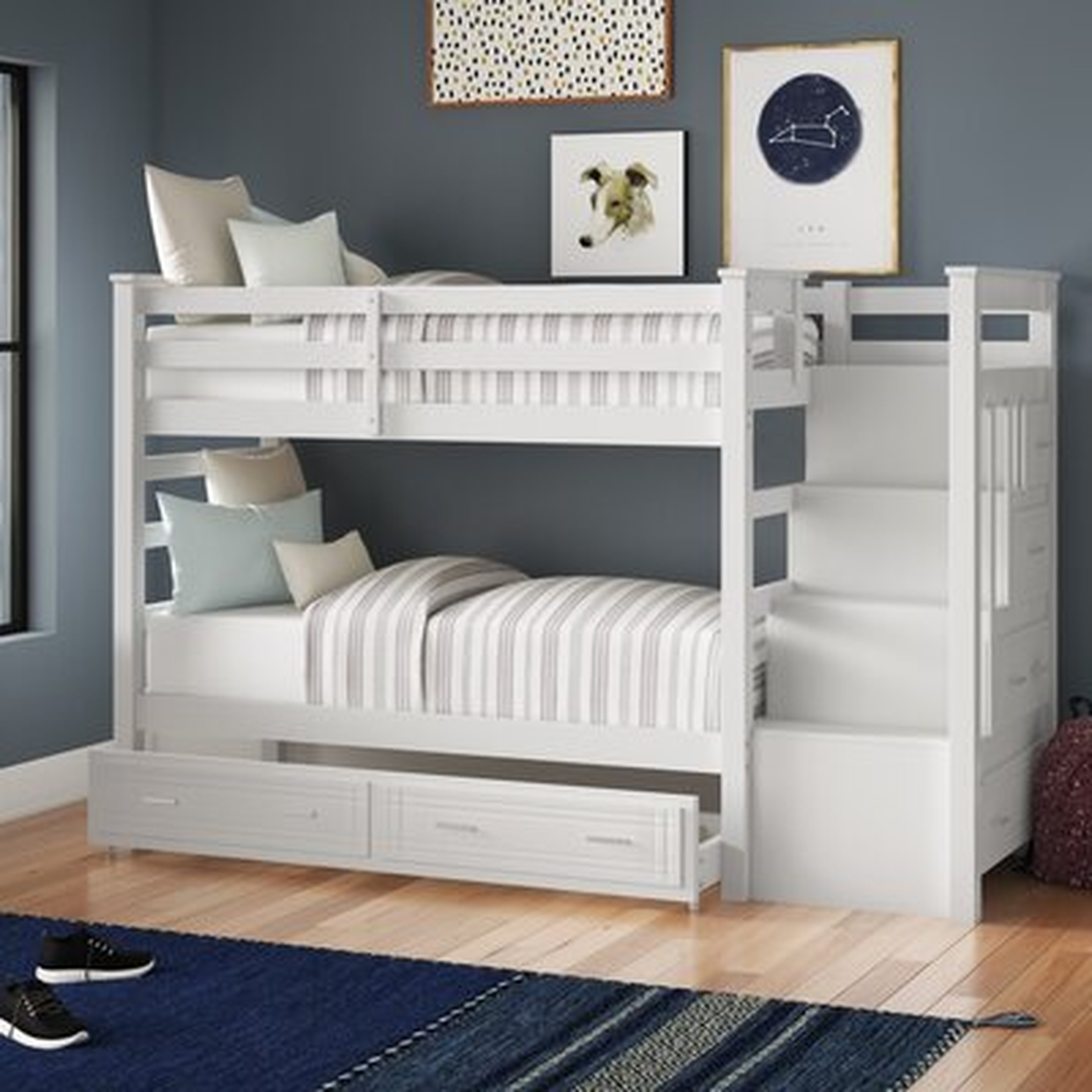 Leyburn Twin Over Twin Bunk Bed with Trundle and Drawers - Wayfair