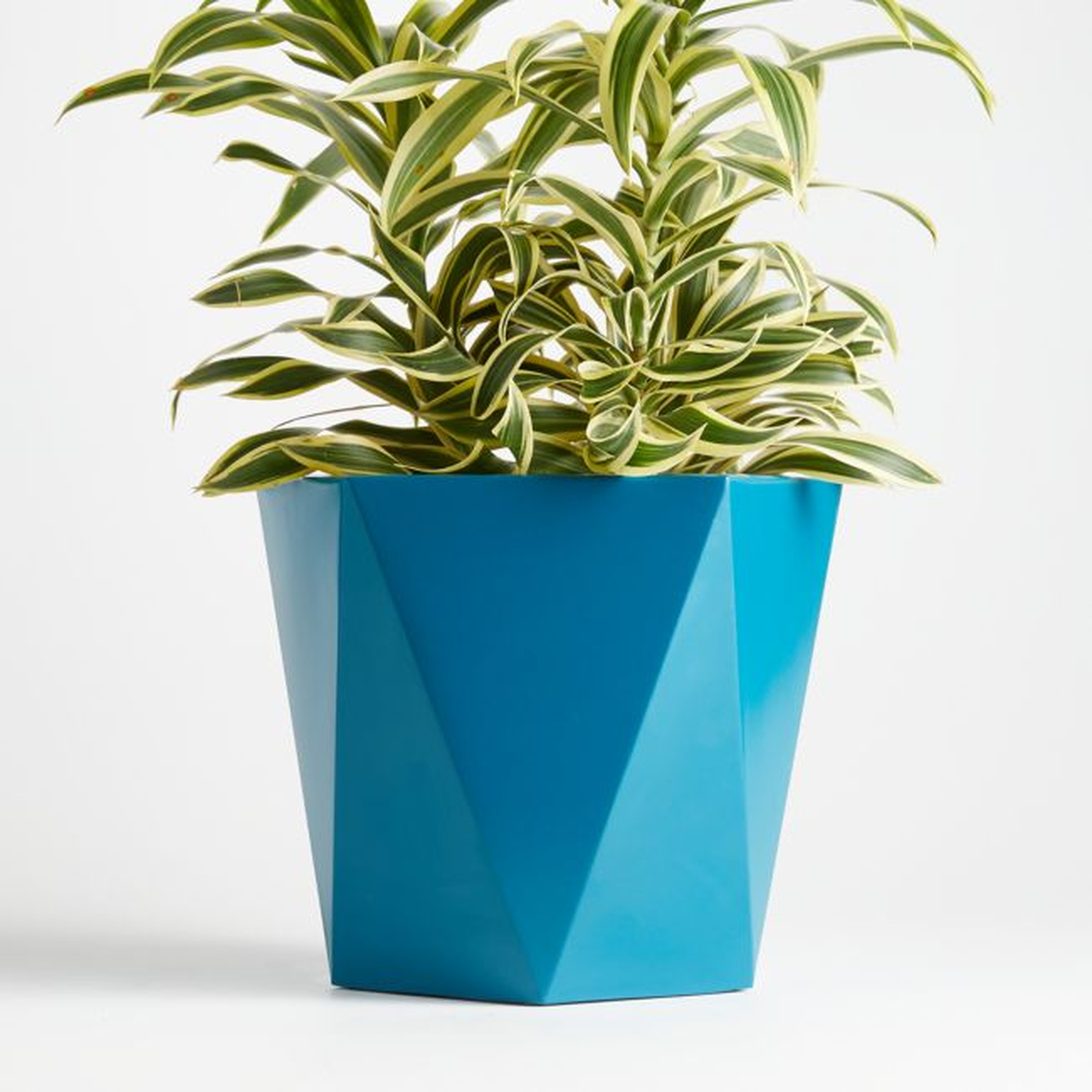 Haeden Large Teal Planter - Crate and Barrel