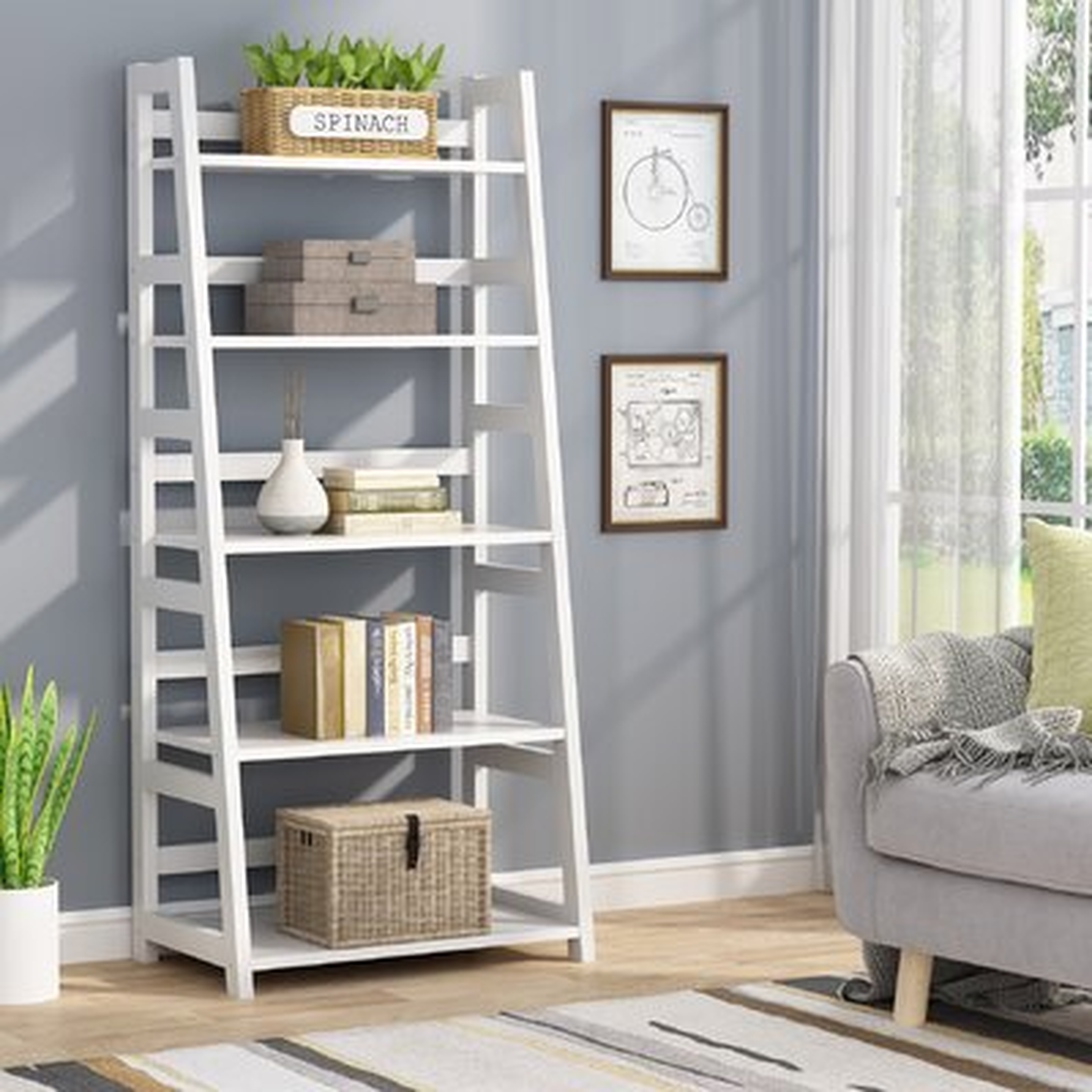 Gayann 56.49" H x 23.62' W Stainless Steel Ladder Bookcase - Wayfair