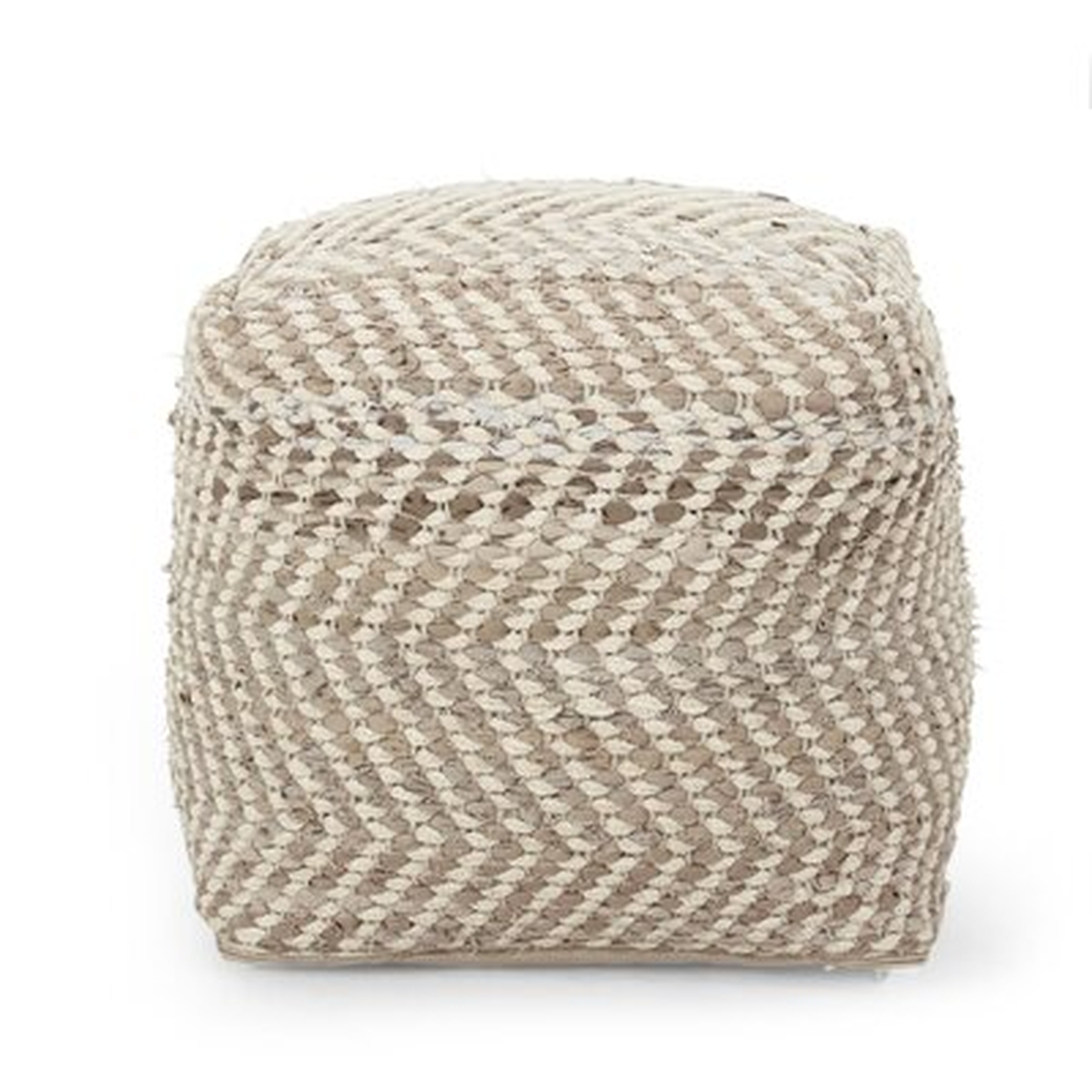 16" Square Chevron Pouf Ottoman - Wayfair