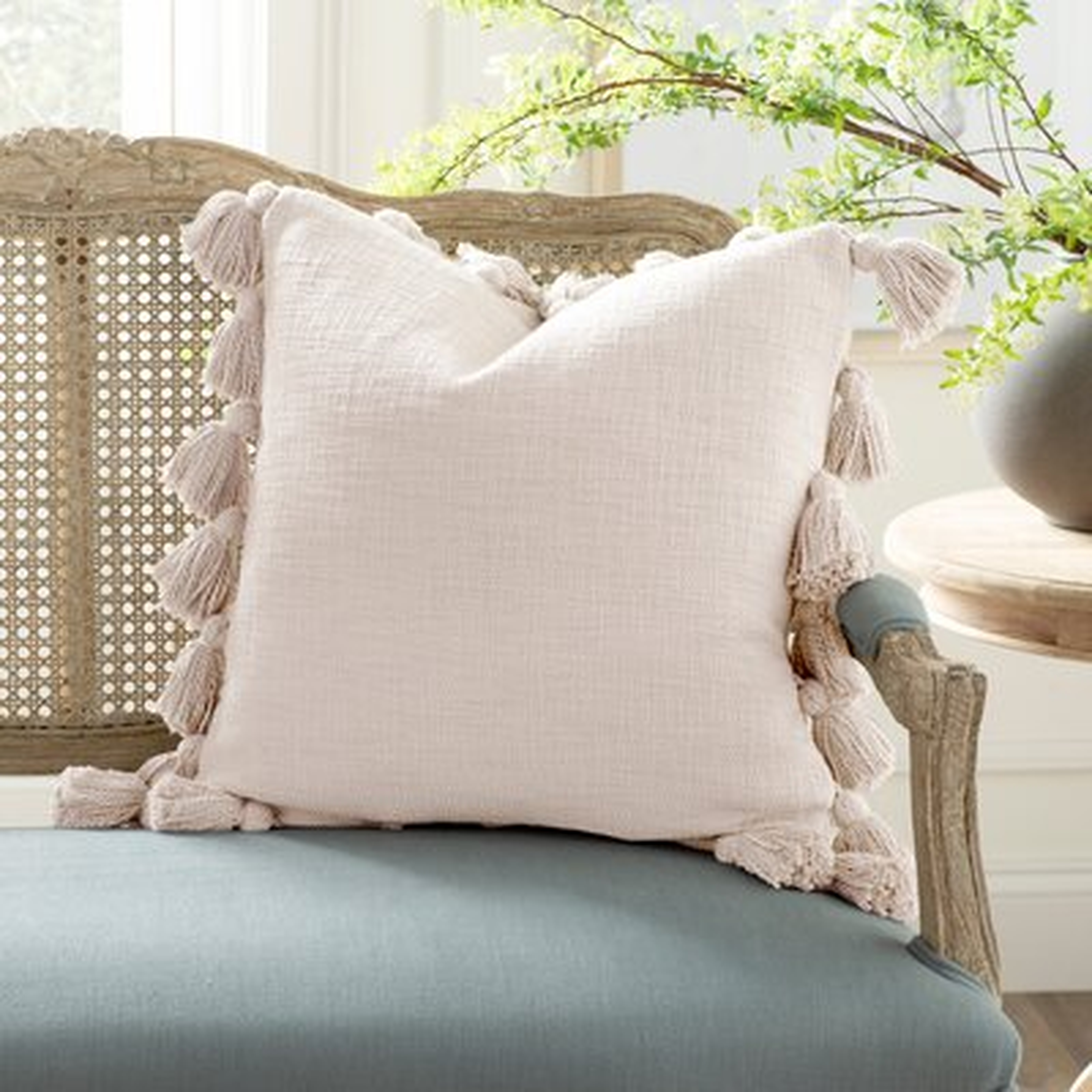 Interlude Luxurious Square Cotton Pillow Cover and Insert - Wayfair