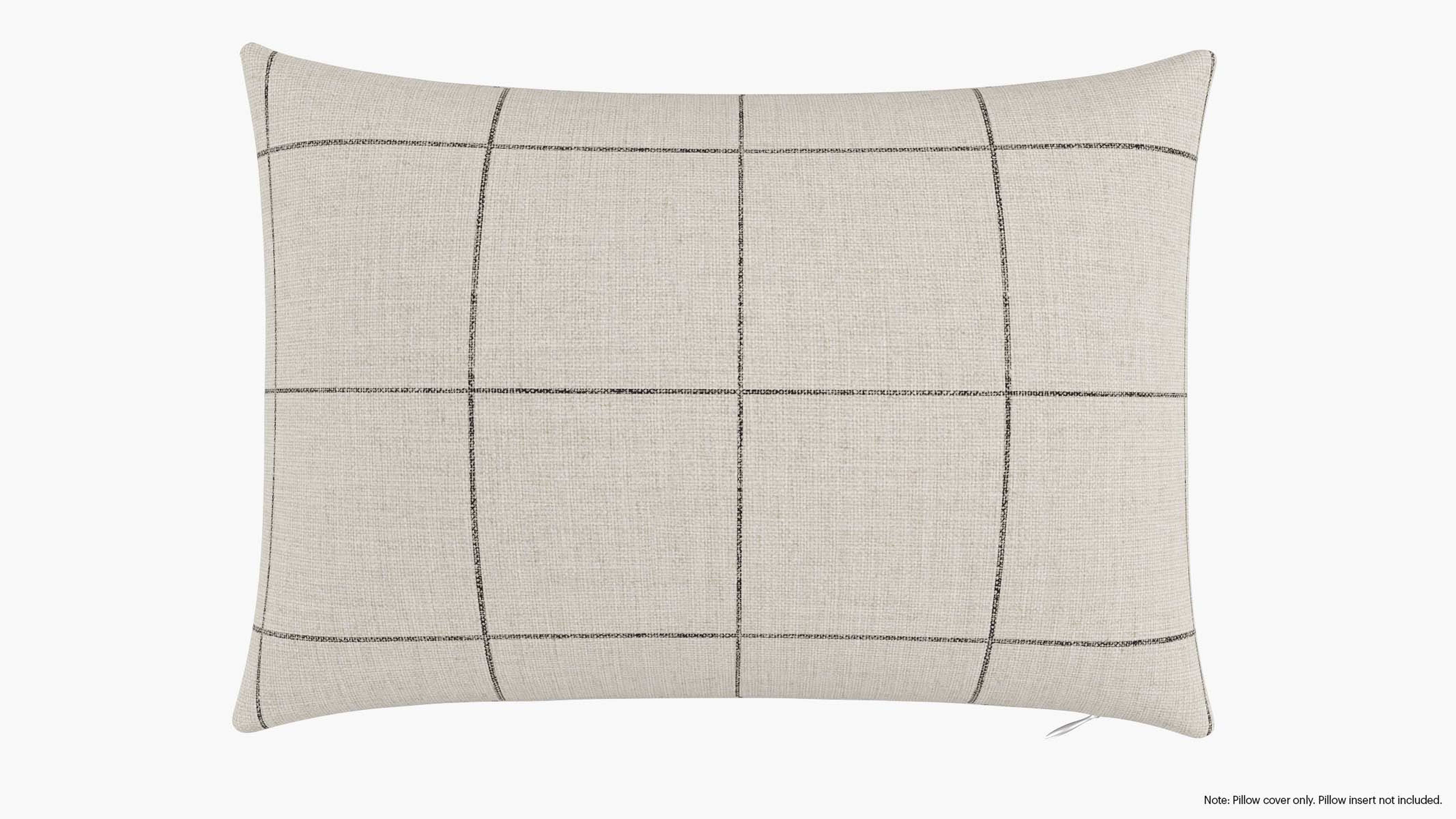 Throw Pillow Cover 14" x 20", Coal Windowpane, 14" x 20" - The Inside