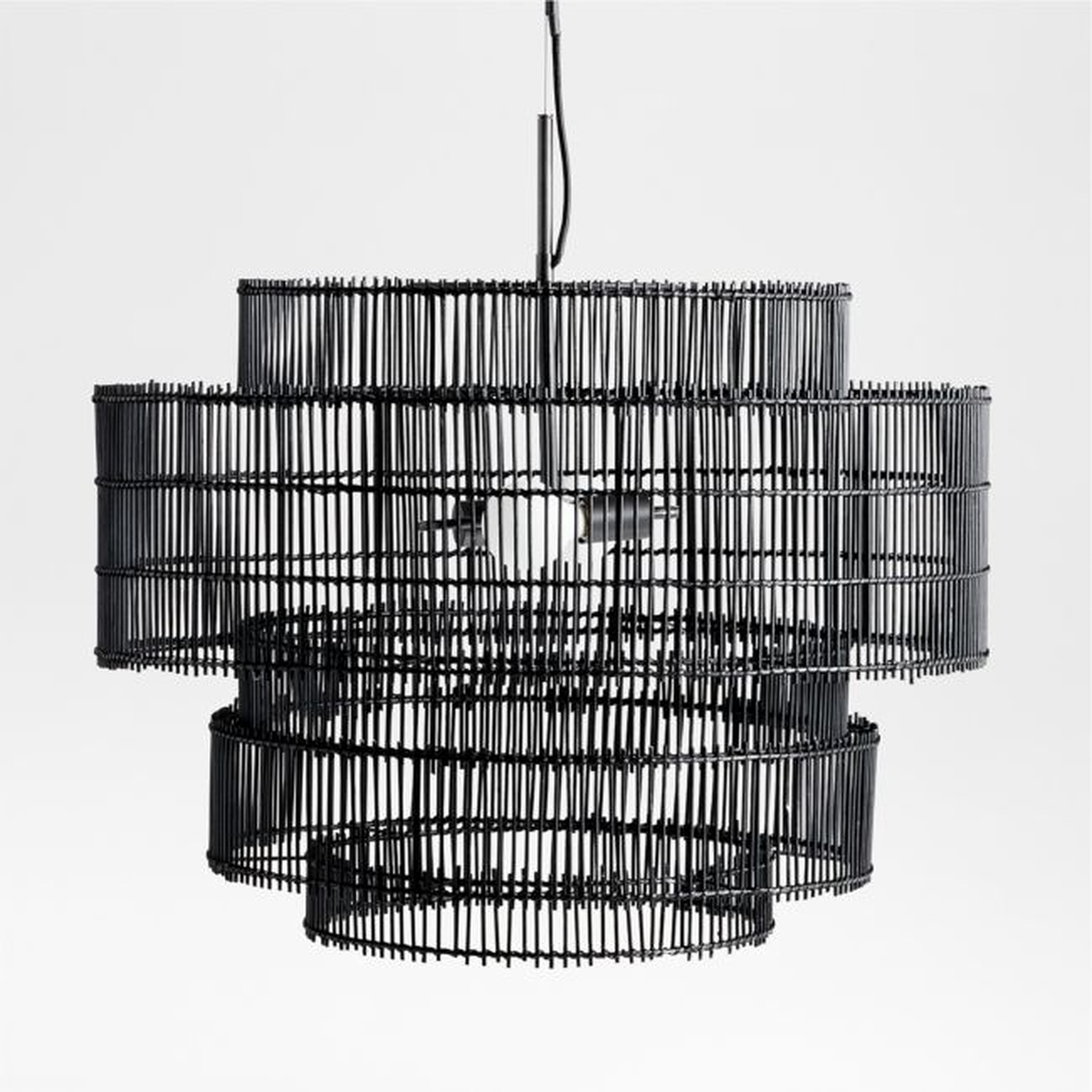 Noon Large Black Wicker Pendant Light by Leanne Ford - Crate and Barrel