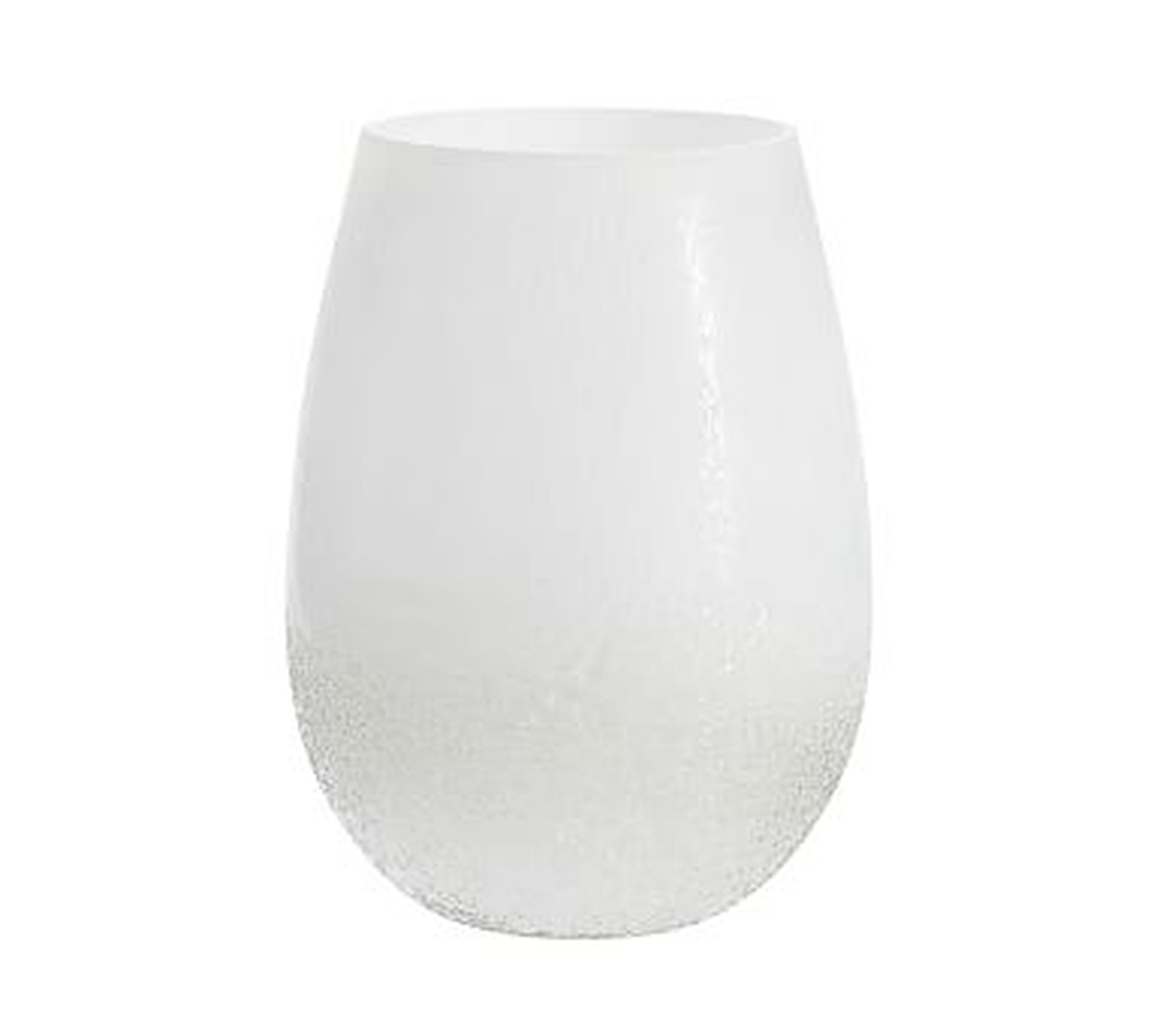 Frosted Glass Hurricane, White, Small - Pottery Barn