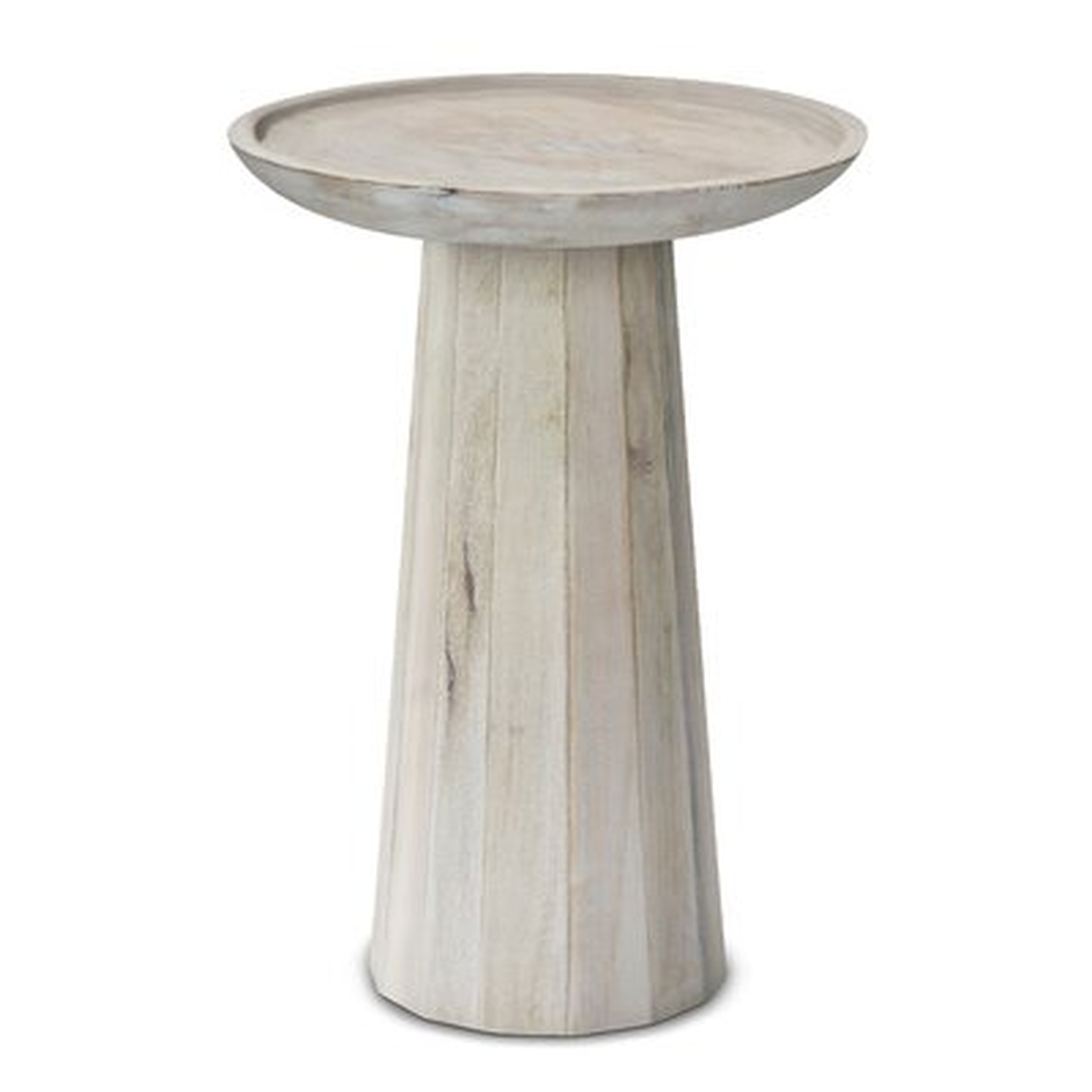 Dovercourt Solid Wood Tray Top Pedestal End Table, Whitewash - Wayfair