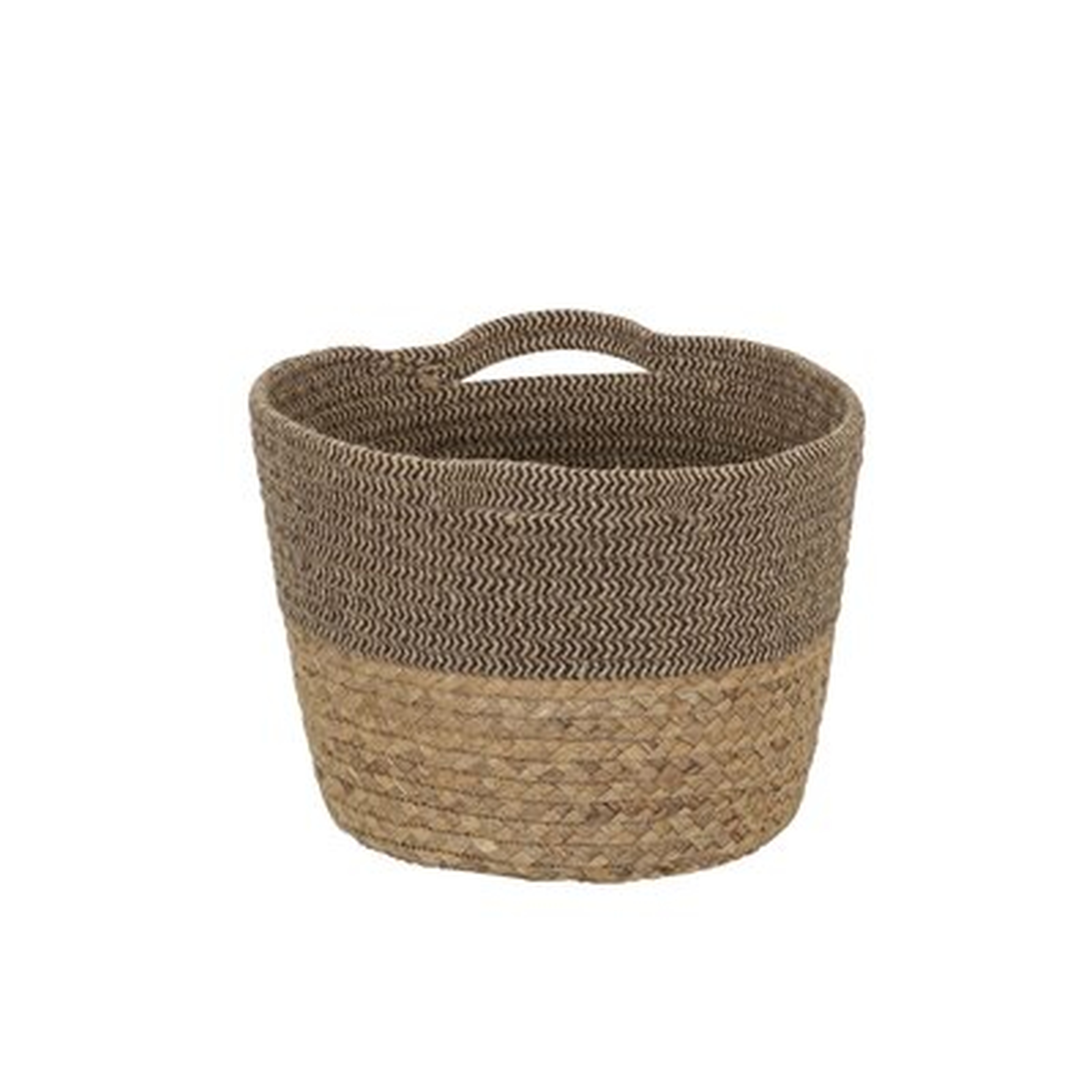 Tweed Cotton Rope & Hyacinth Storage Basket With Side Handles - Wayfair