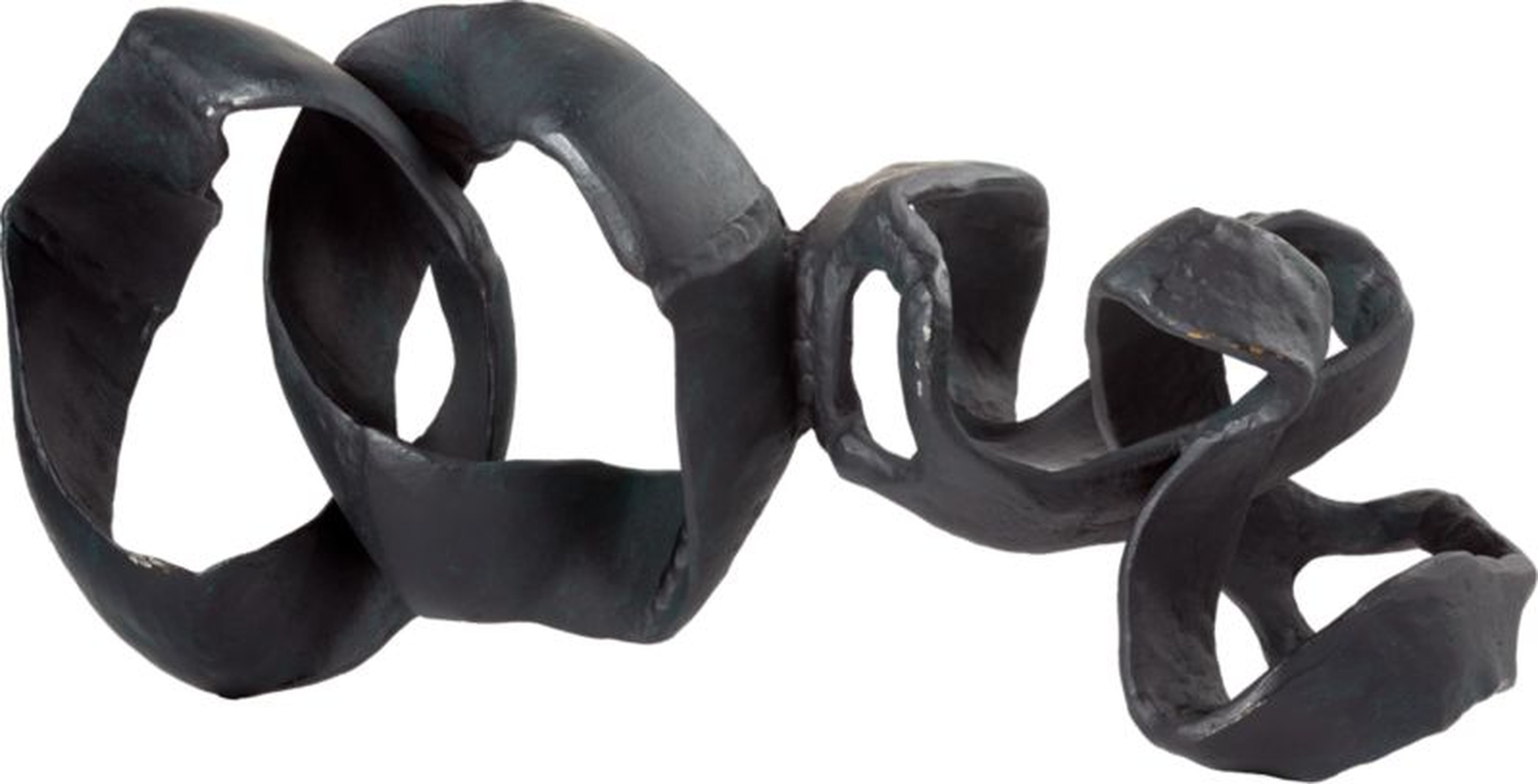Black Aluminum Ribbon Table Sculpture - CB2