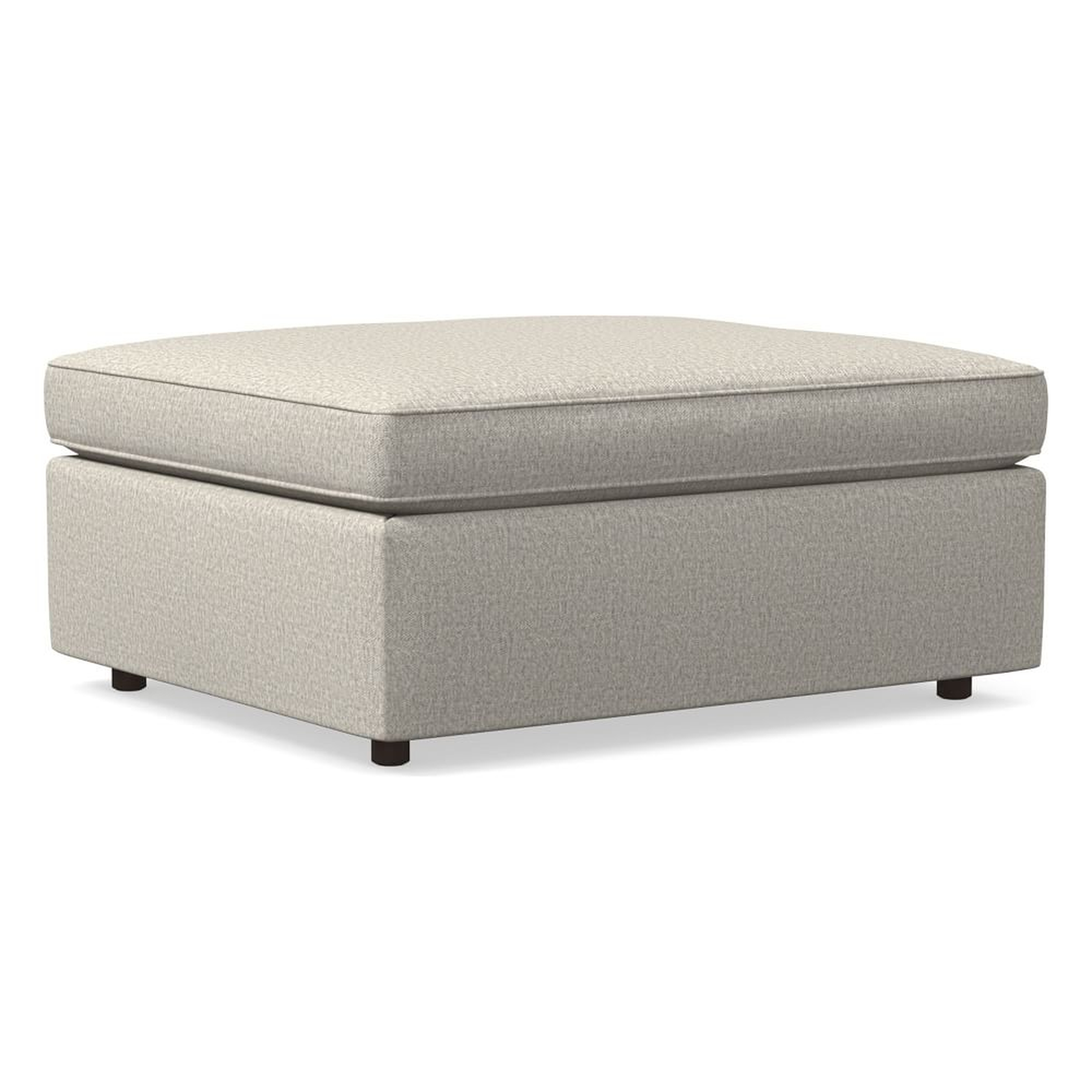 Harris Petite Ottoman, Poly, Twill, Dove, Concealed Supports - West Elm