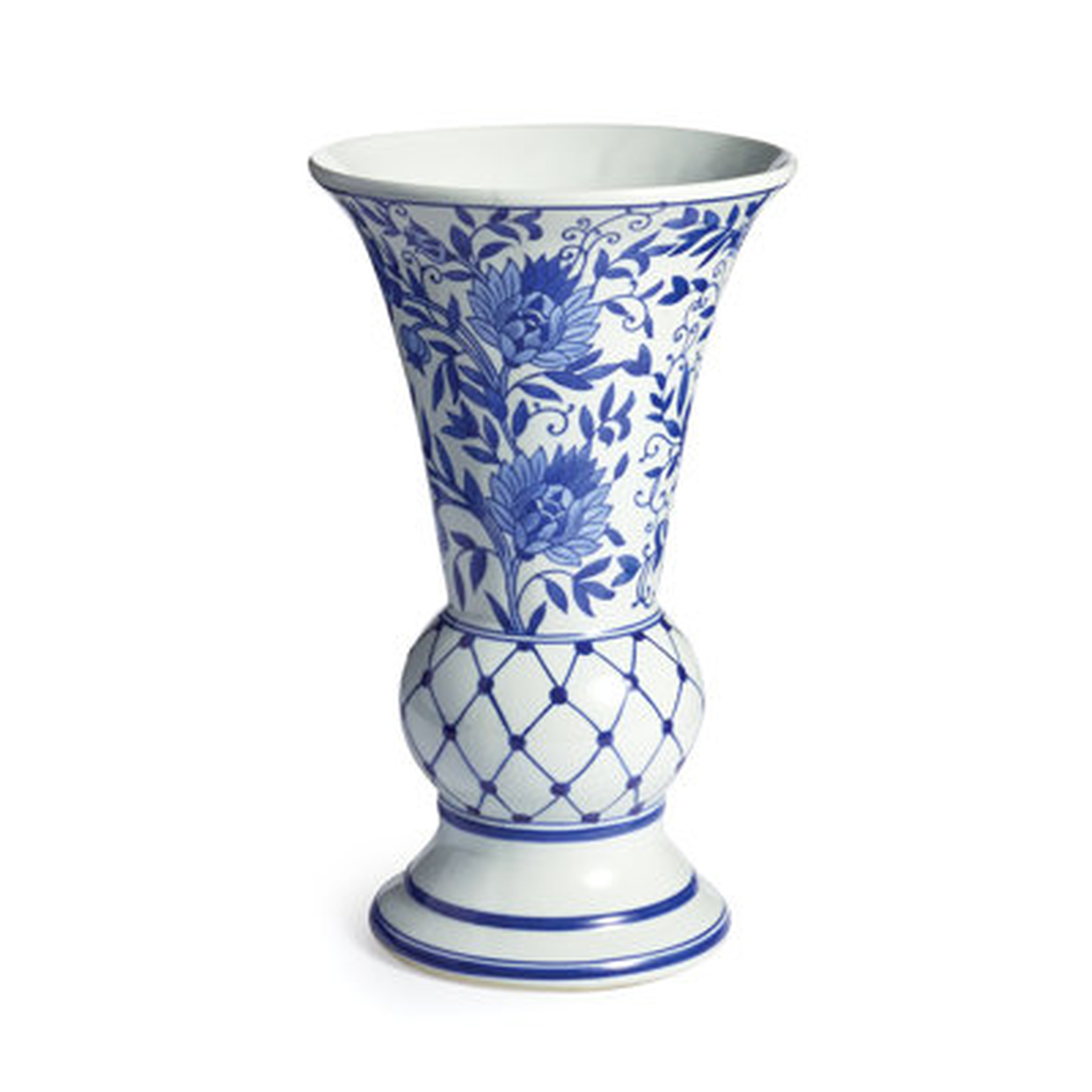 Blue/White 14'' Porcelain China Table Vase - Wayfair